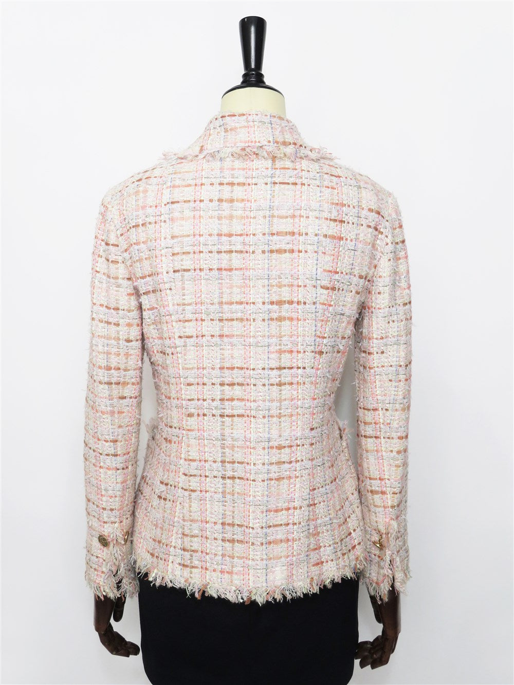 CC パステルミックス ツイード フリンジ ジャケット