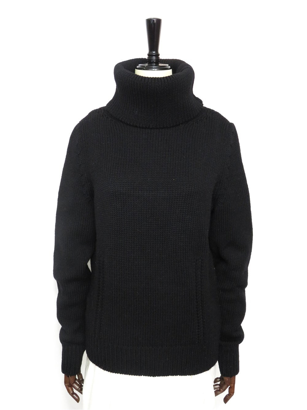 ショルダージップ タートルネック ローゲージ ニット