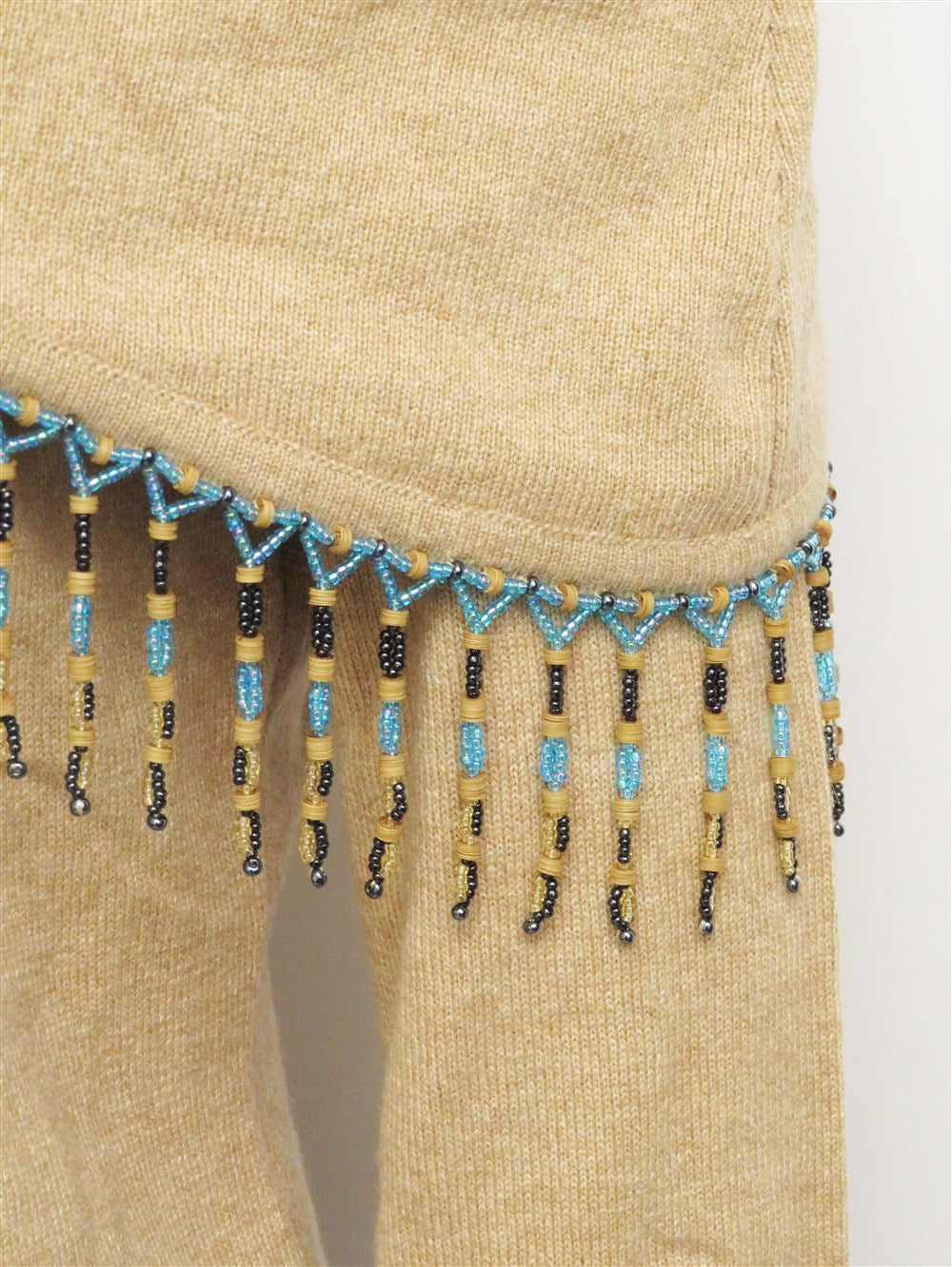 ビーズフリンジ オフショルダー ニット