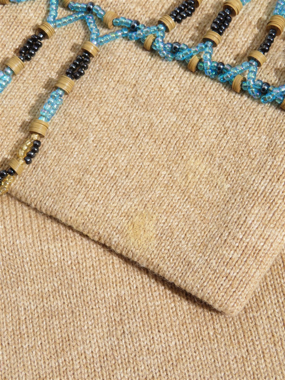 ビーズフリンジ オフショルダー ニット