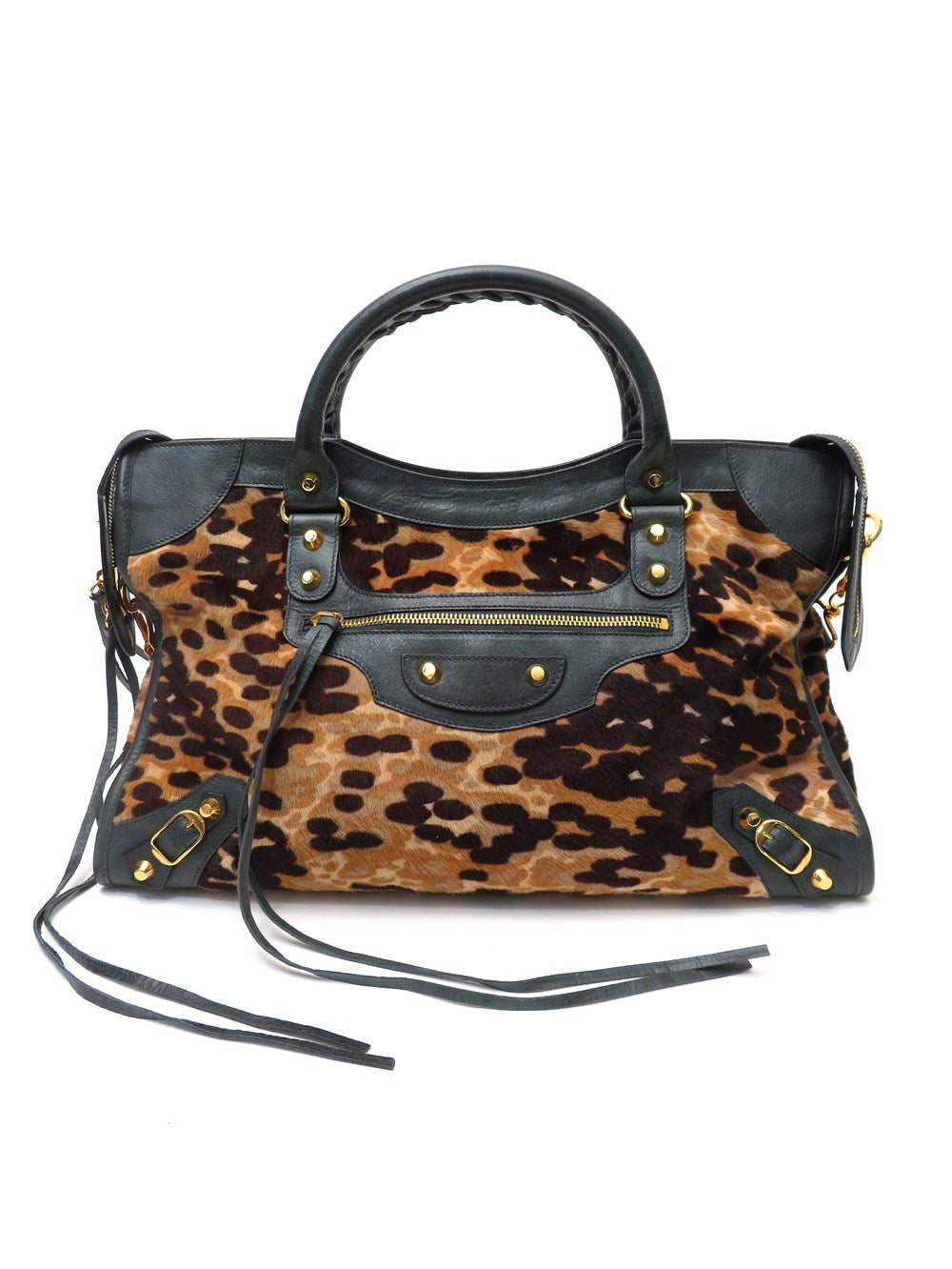 ザ・シティ レオパード柄 ハラコ 2WAY バック