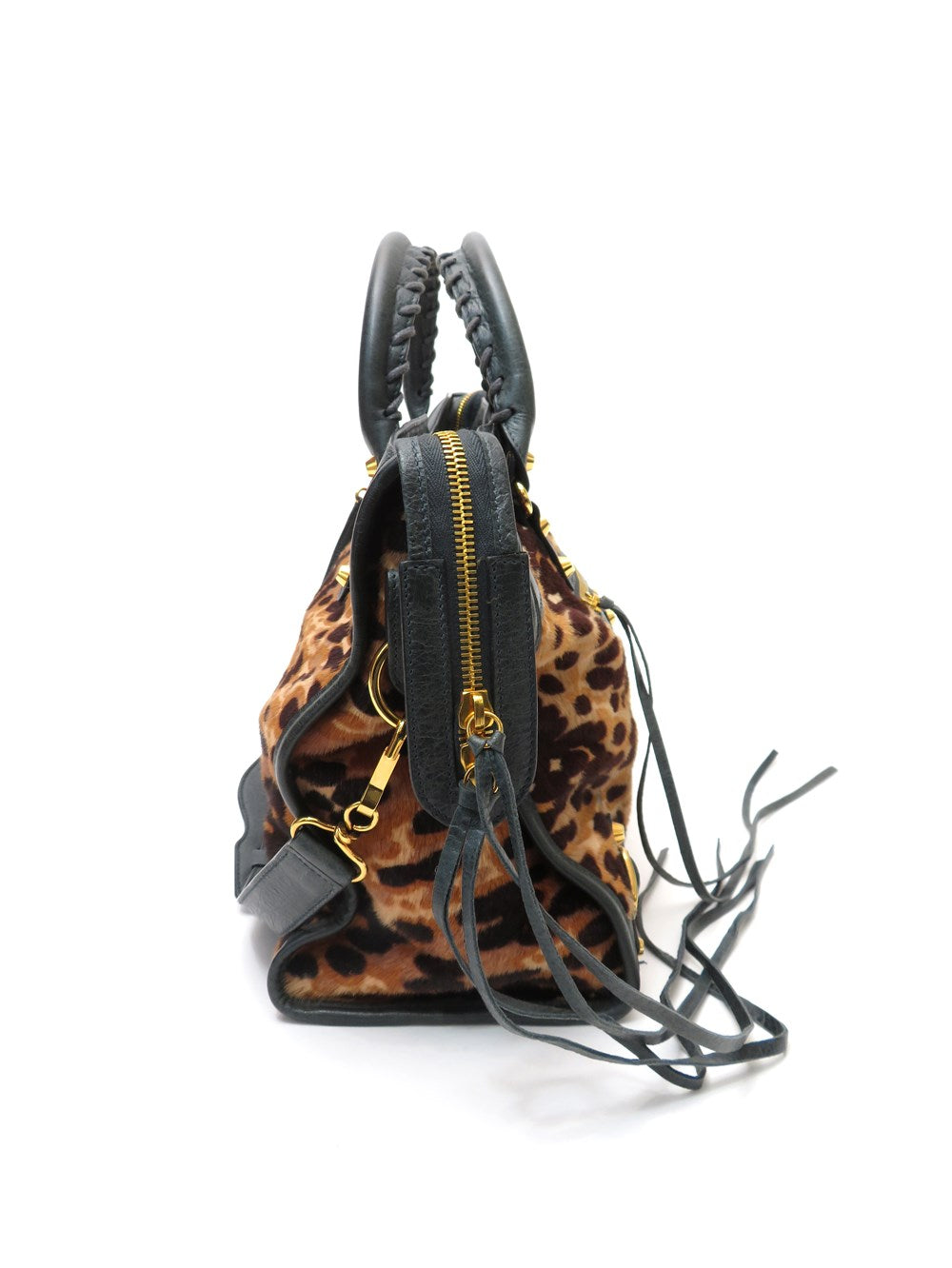 ザ・シティ レオパード柄 ハラコ 2WAY バック
