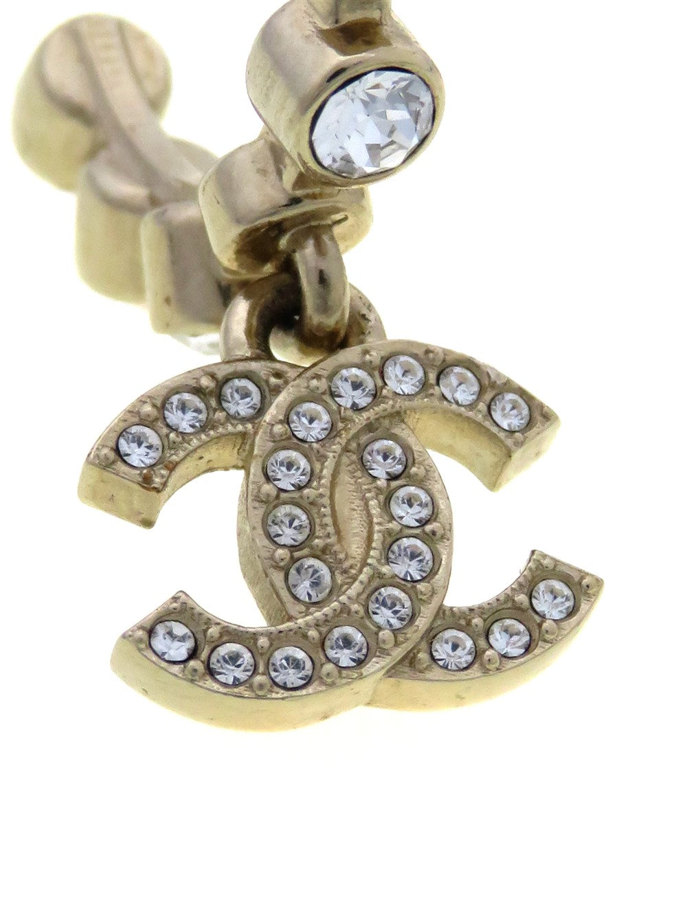 CC ドロップチャーム ラインストーン フープピアス