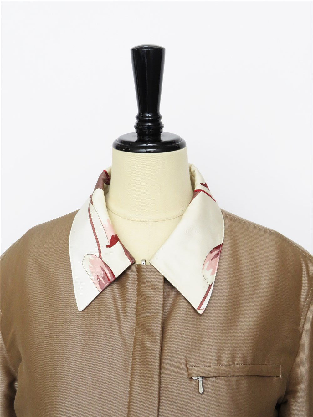 シルク フラワープリント リバーシブル 中綿 ブルゾン