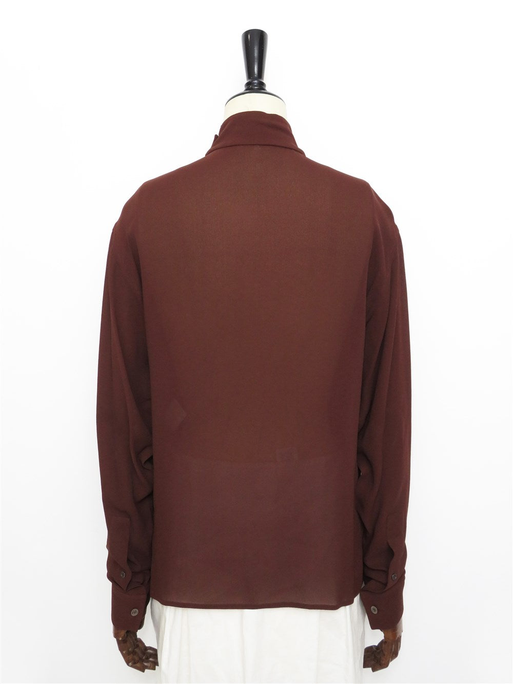 シルク ハイネック ブラウス