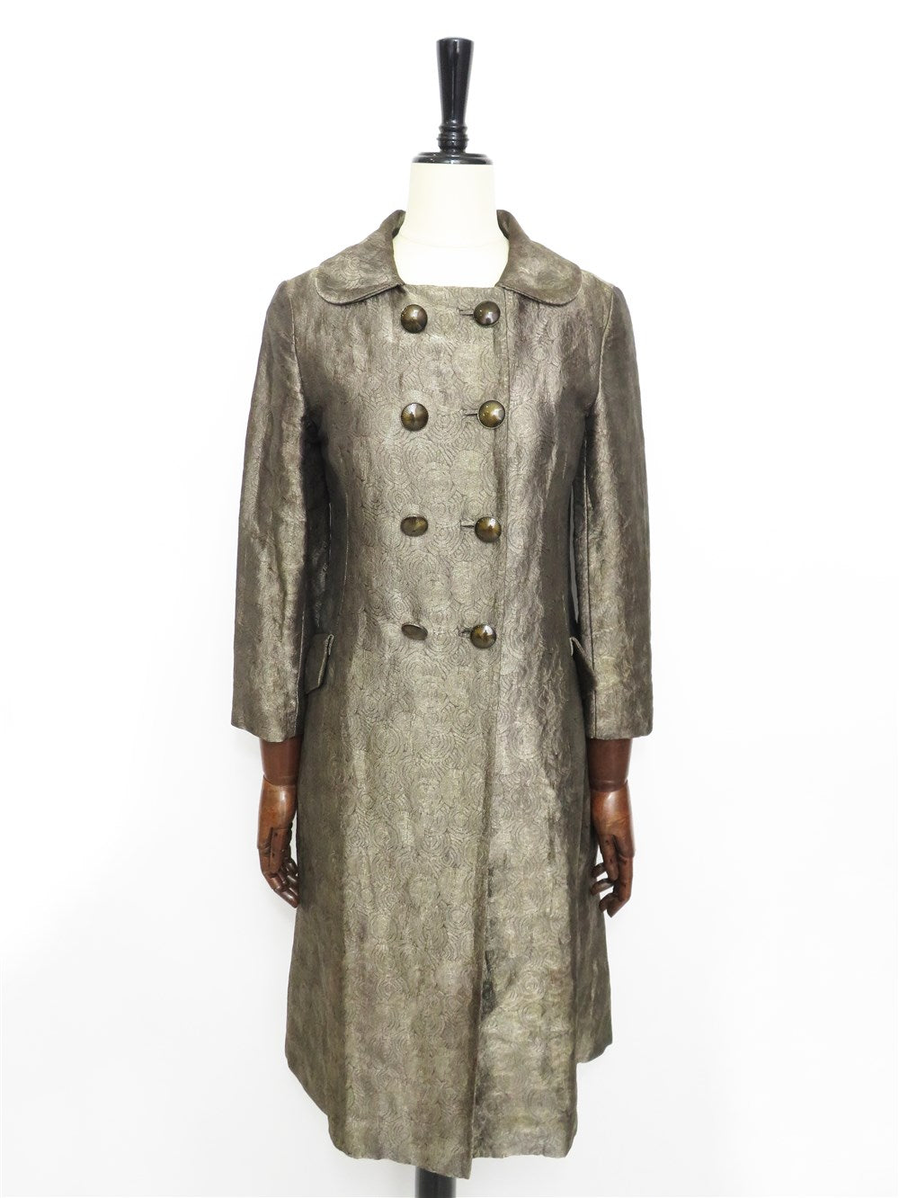 メタリックジャガード ダブルブレスト コート