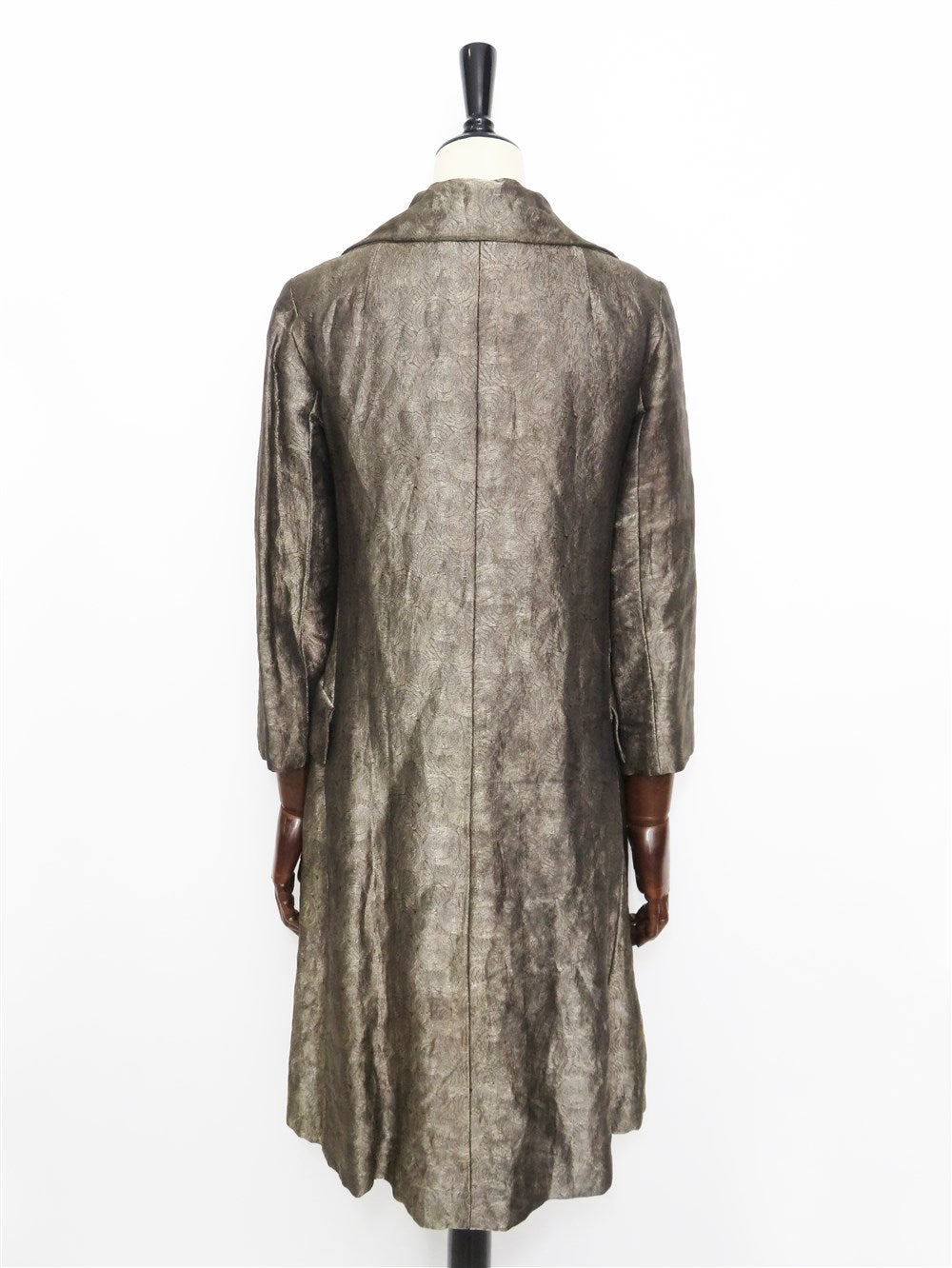 メタリックジャガード ダブルブレスト コート