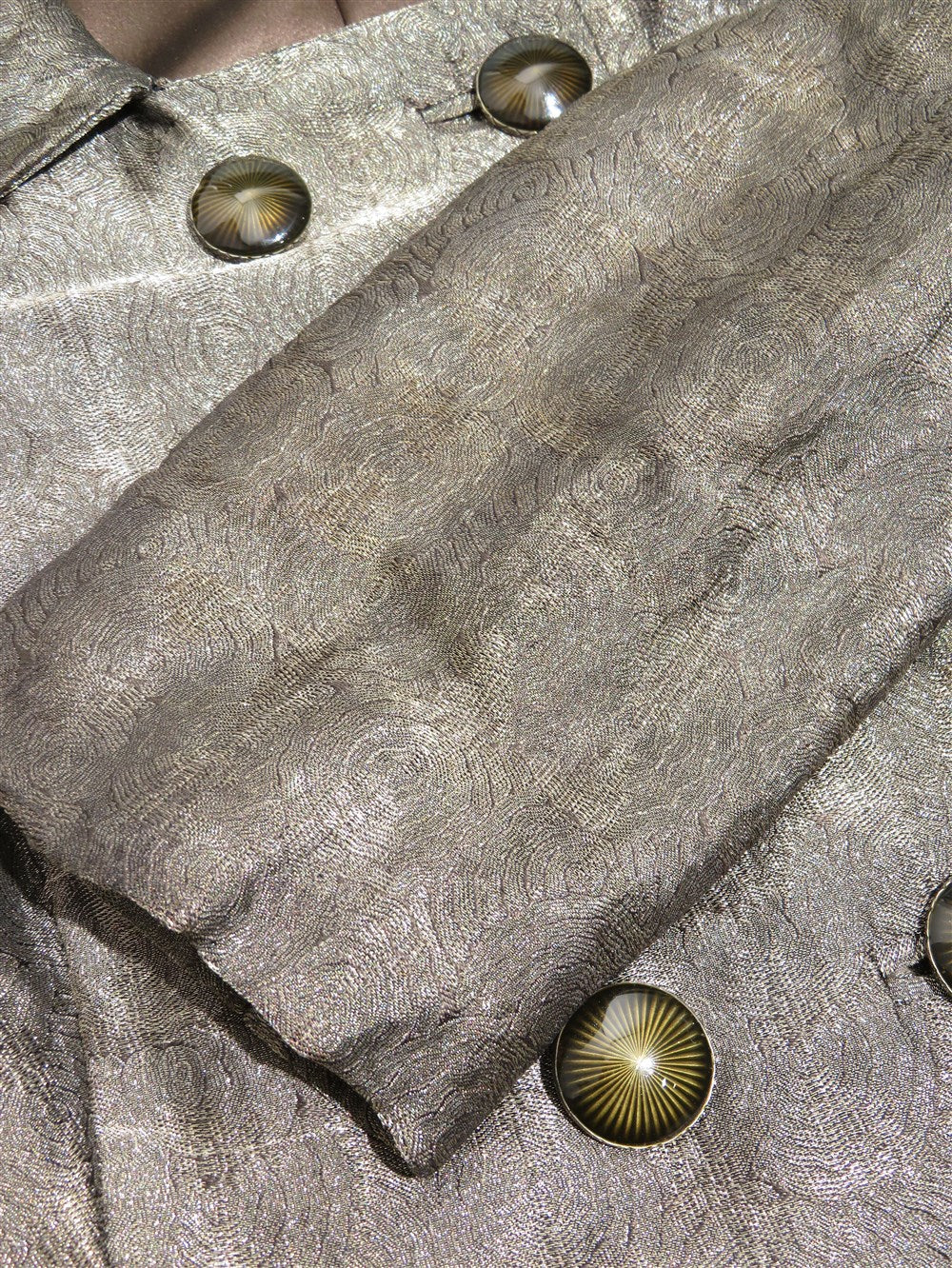 メタリックジャガード ダブルブレスト コート