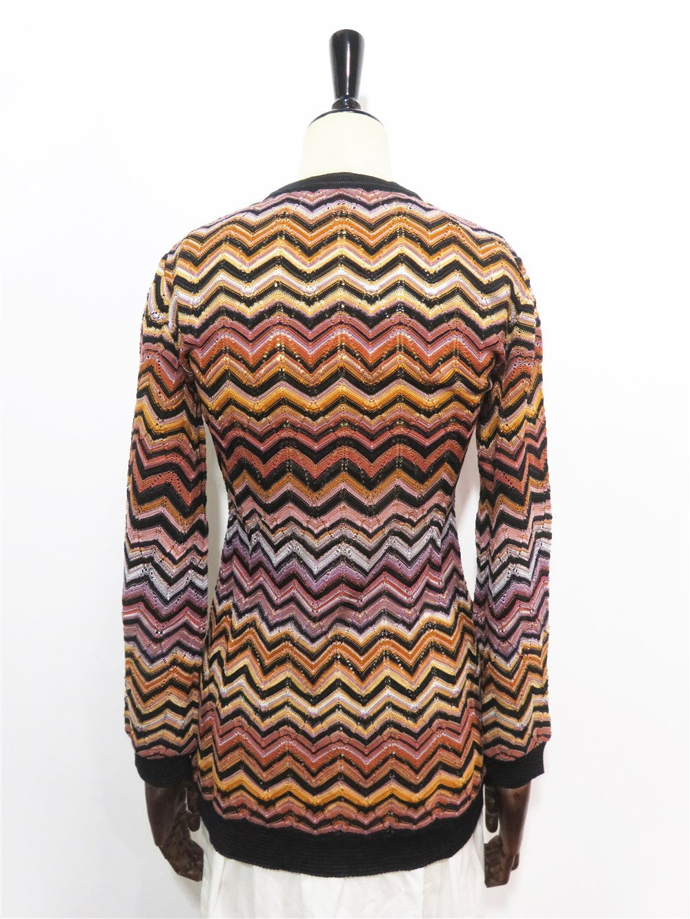 マルチカラー シェブロン柄 ニット カーディガン