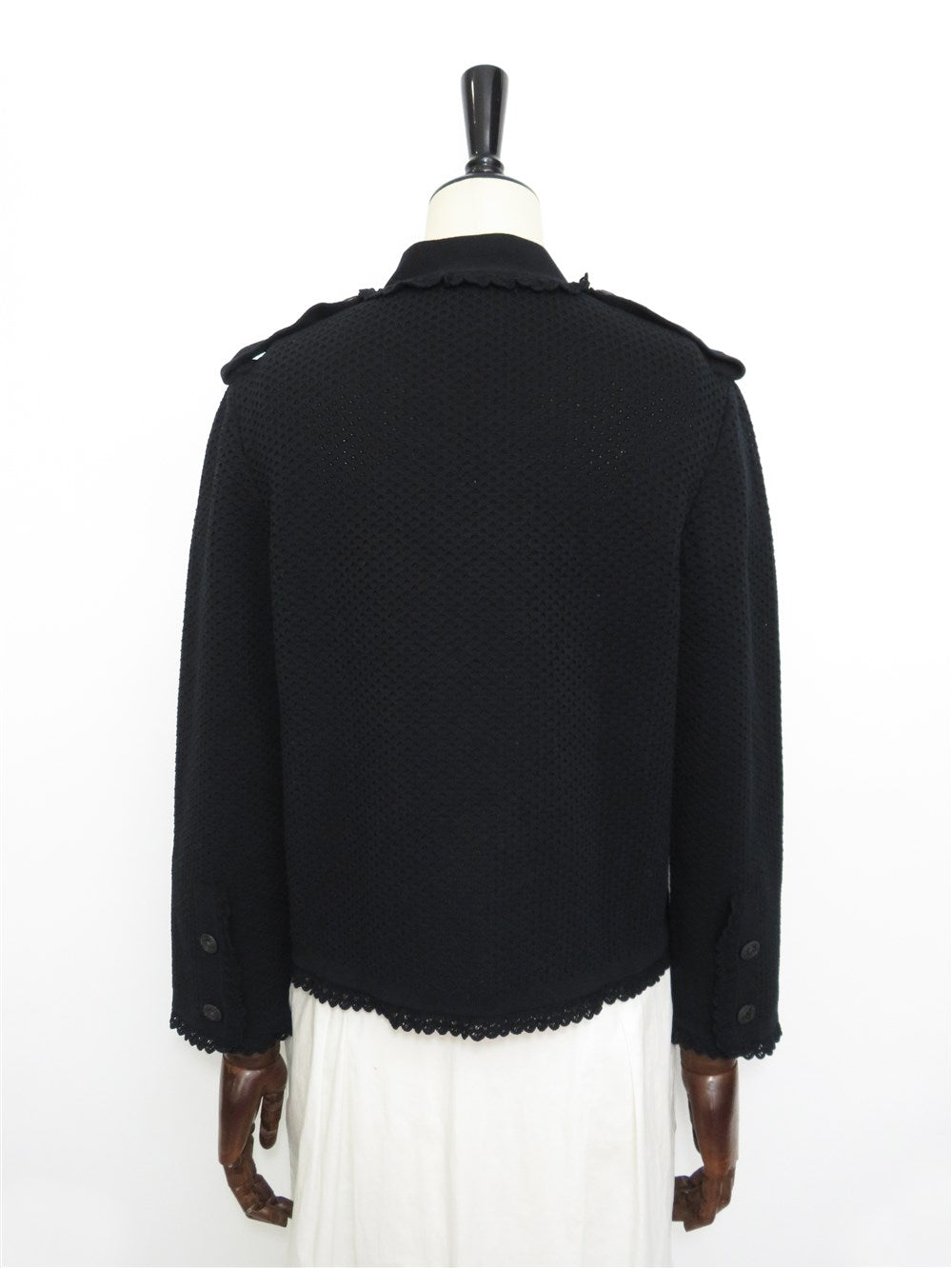 CC ココマークボタン メッシュ編み ニット カーディガン