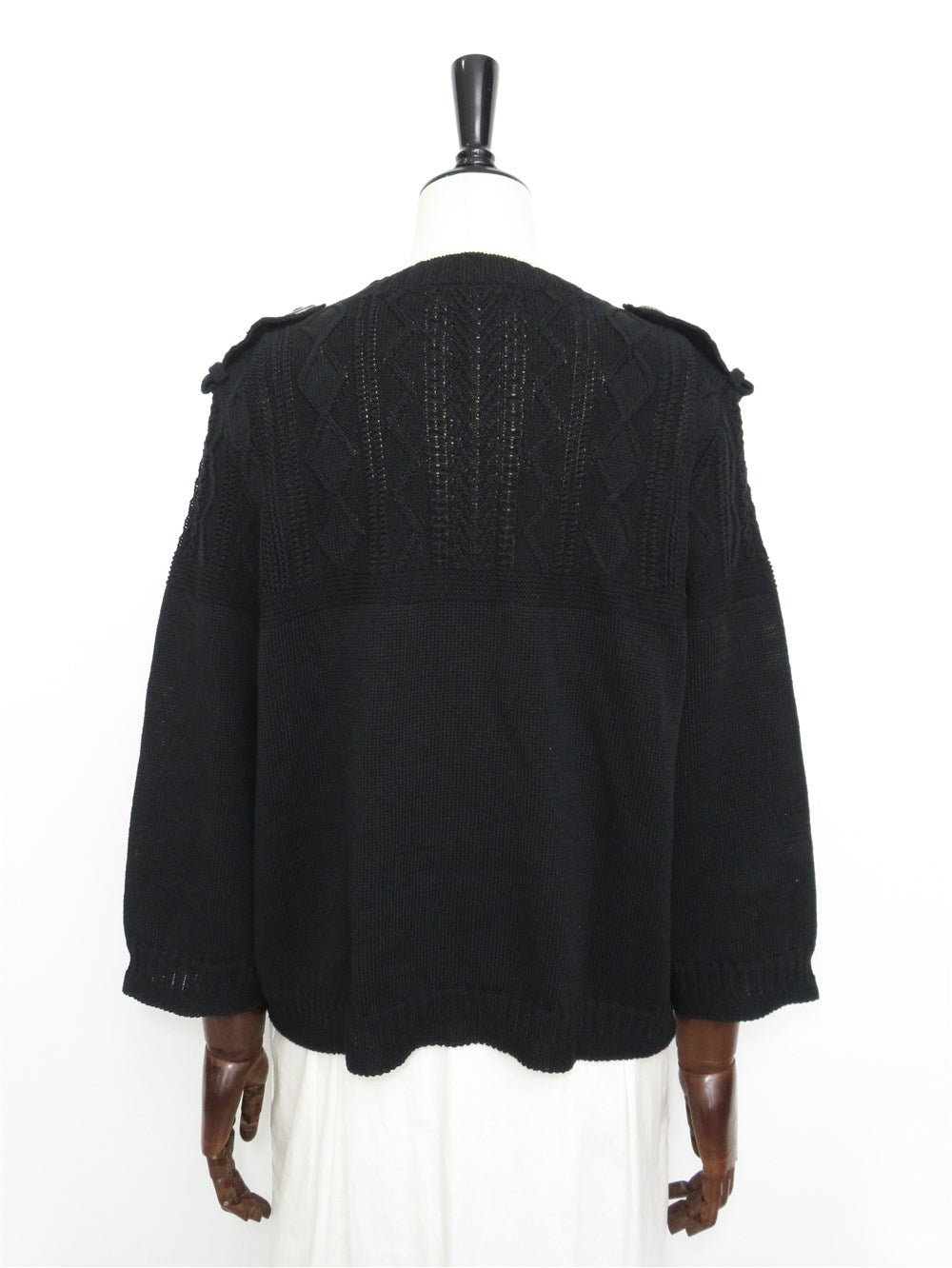 CC ココマークボタン ケーブル編み ニット カーディガン