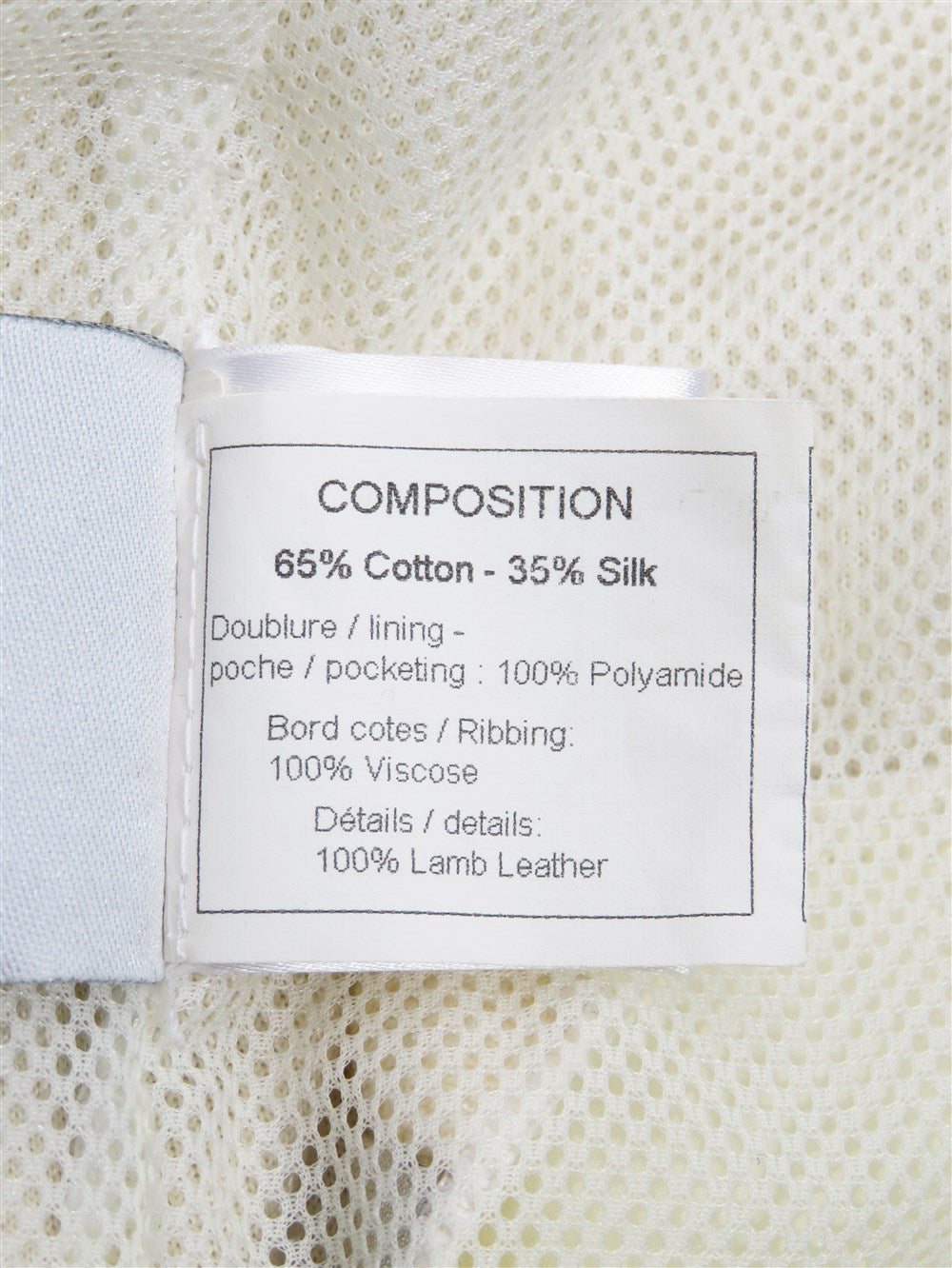 CC スポーツライン レザーパイピング ノーカラー ジャケット 08P