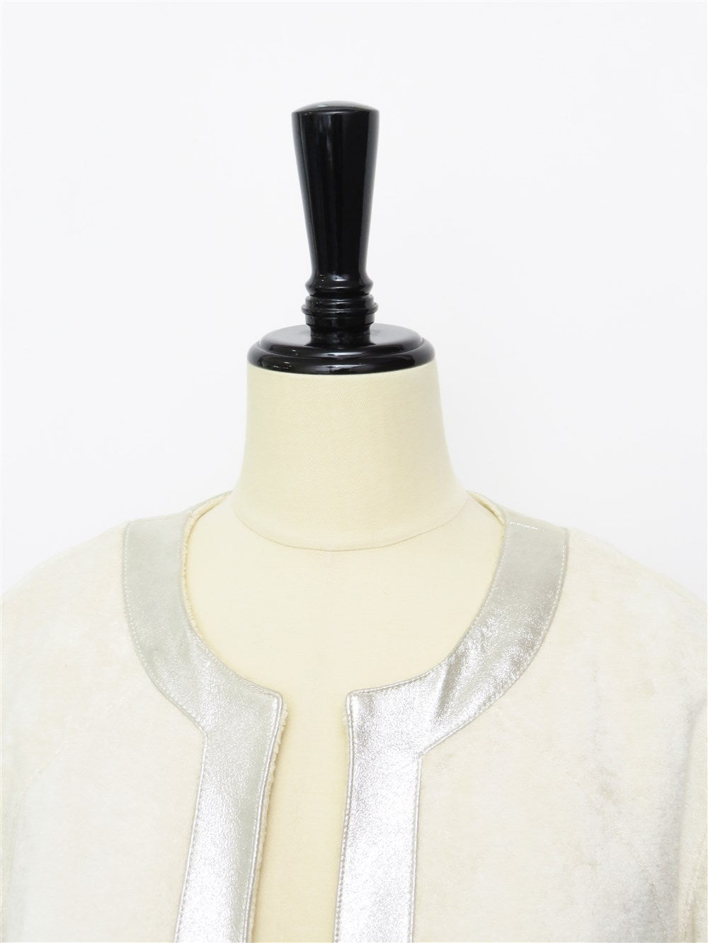 CC スポーツライン レザーパイピング ノーカラー ジャケット 08P