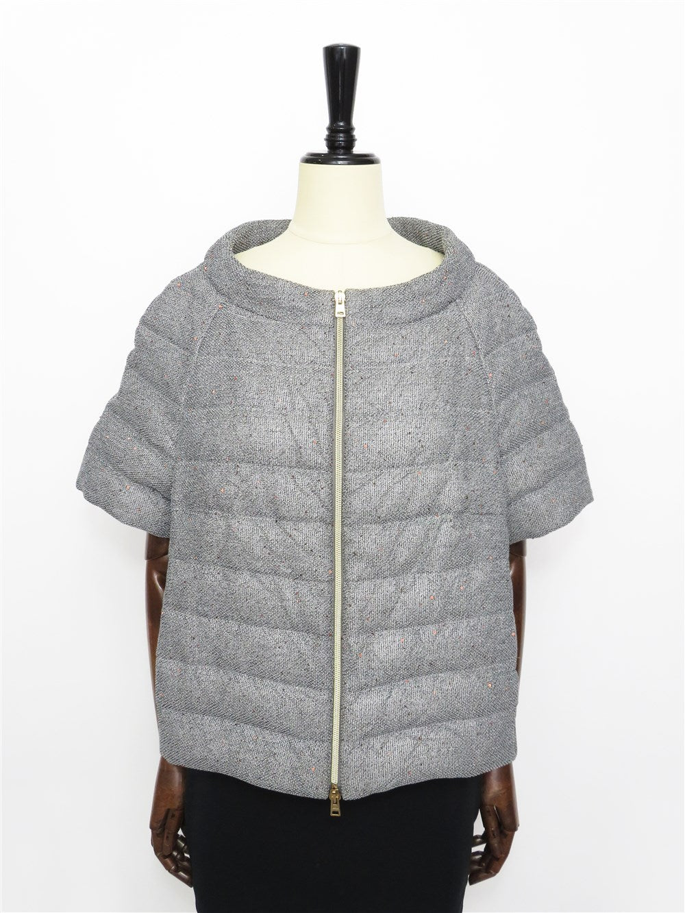 スパンコール フレンチスリーブ ライトダウン ジャケット