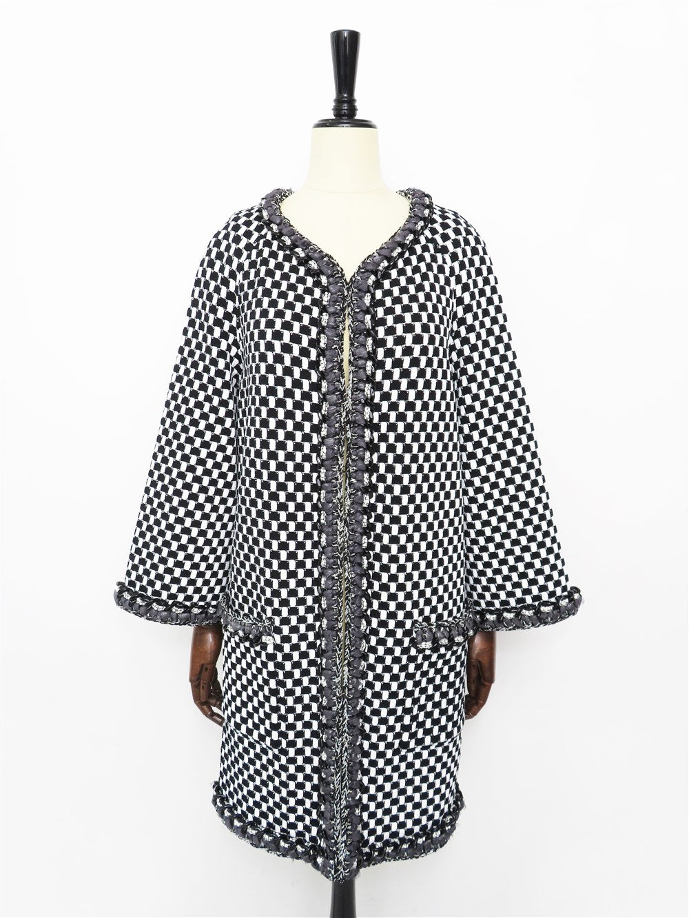 CC チェーントリム ノーカラー コート