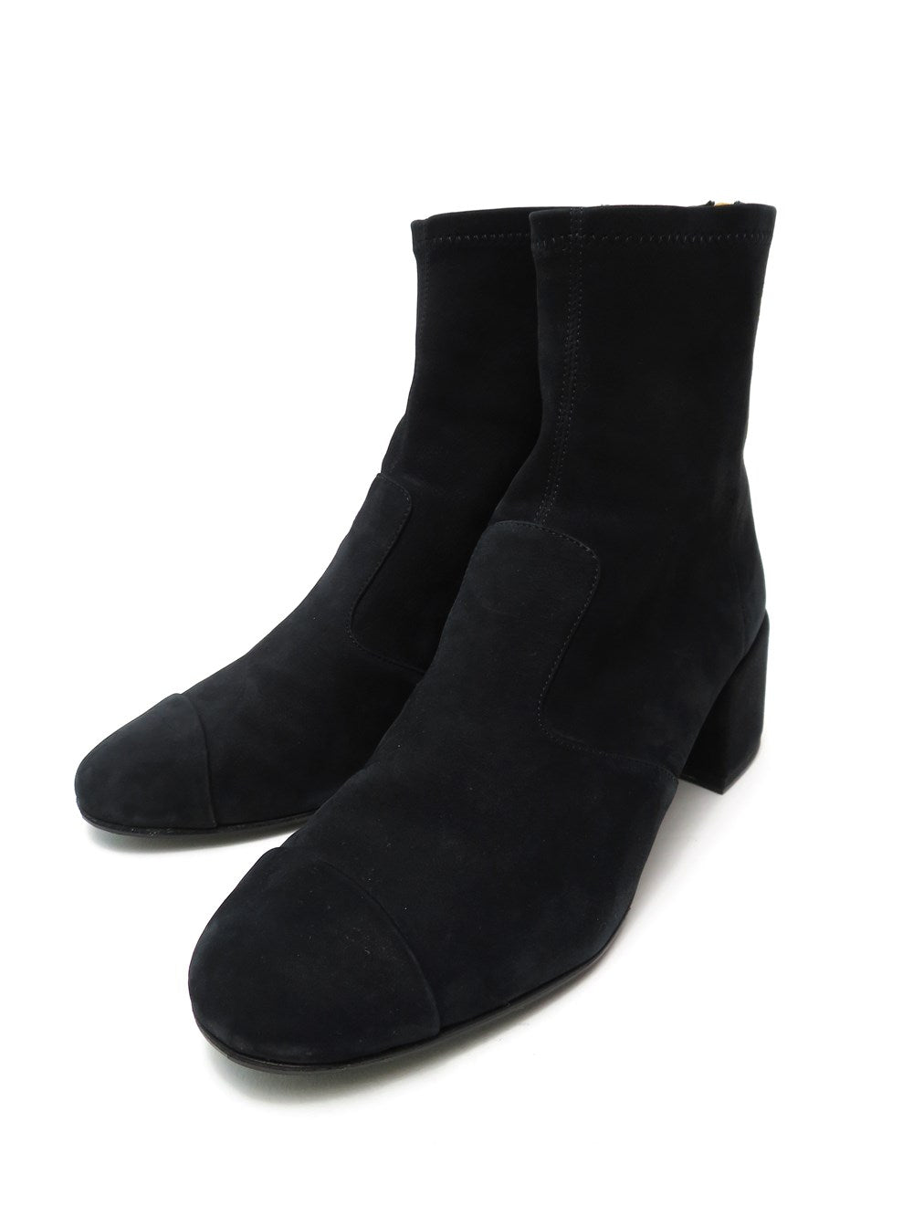 CC バッグジップ ヌバックレザー ショート ブーツ