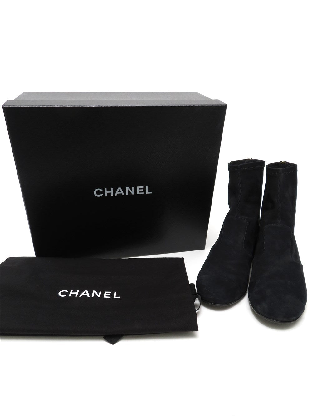 CC バッグジップ ヌバックレザー ショート ブーツ