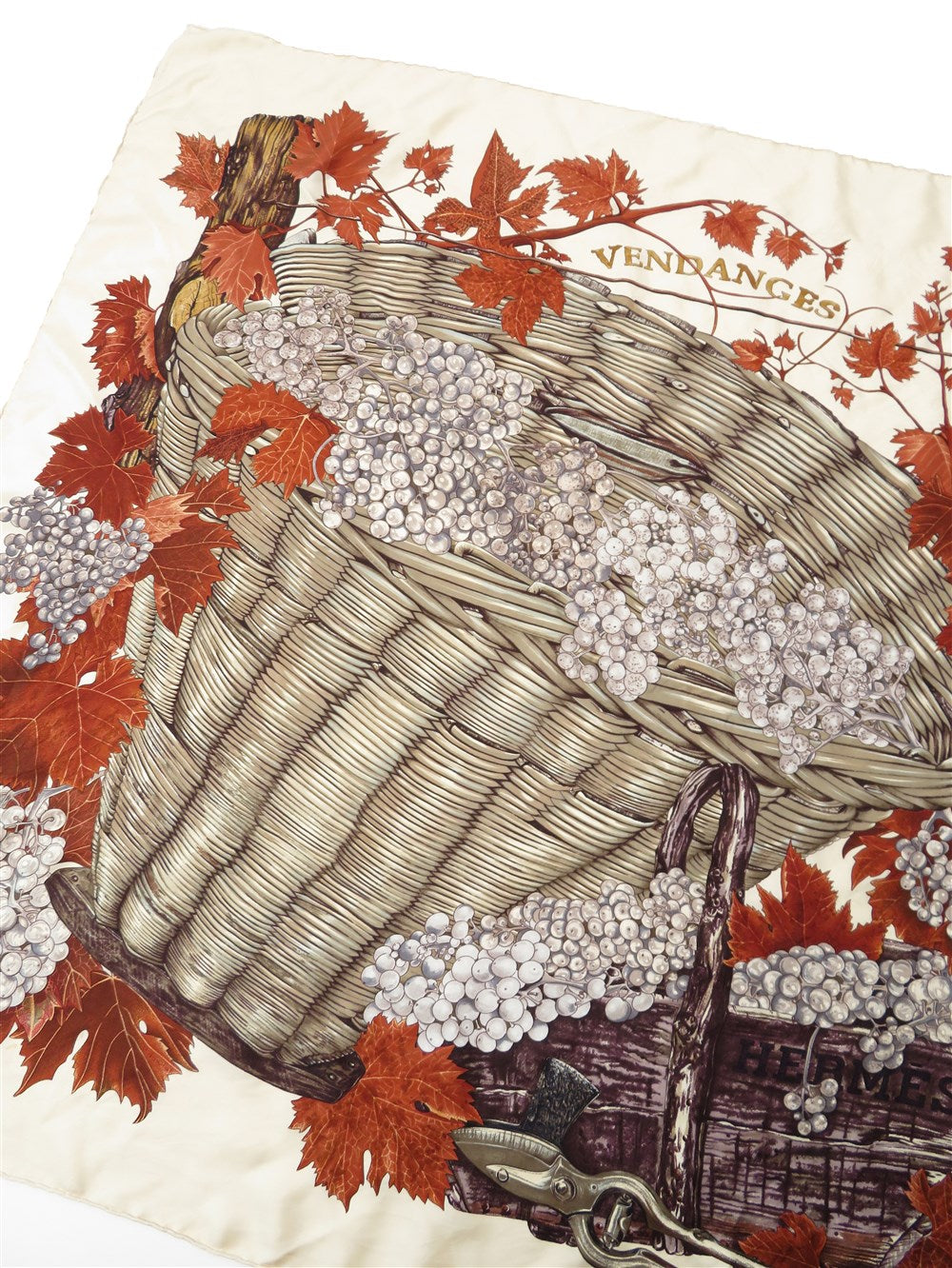 カレ90 VENDANGES ぶどうの収穫 シルク スカーフ