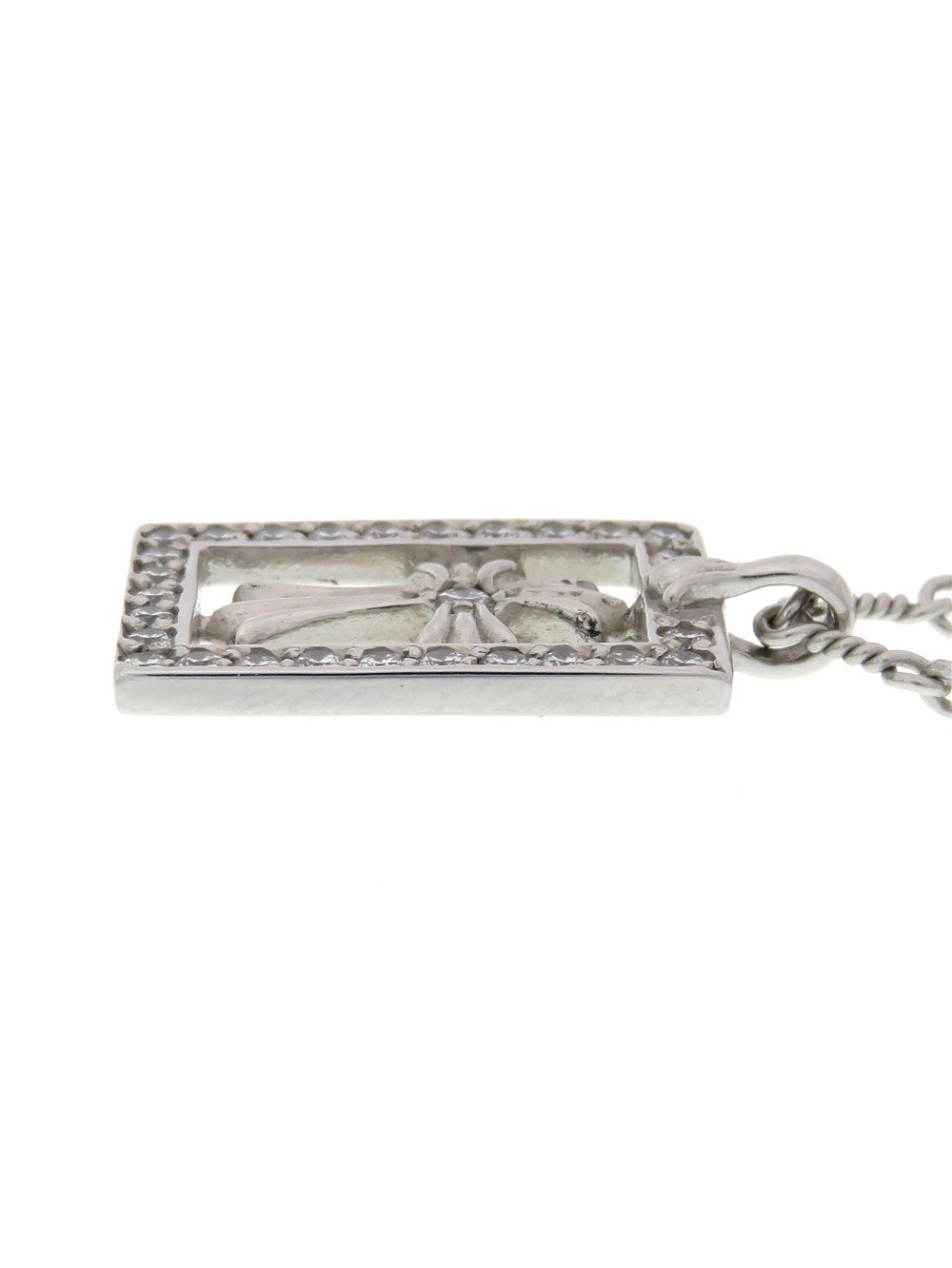 フレームド オープン ベイビー ファット チャーム&18K ツイストチェーン ネックレス 16インチ