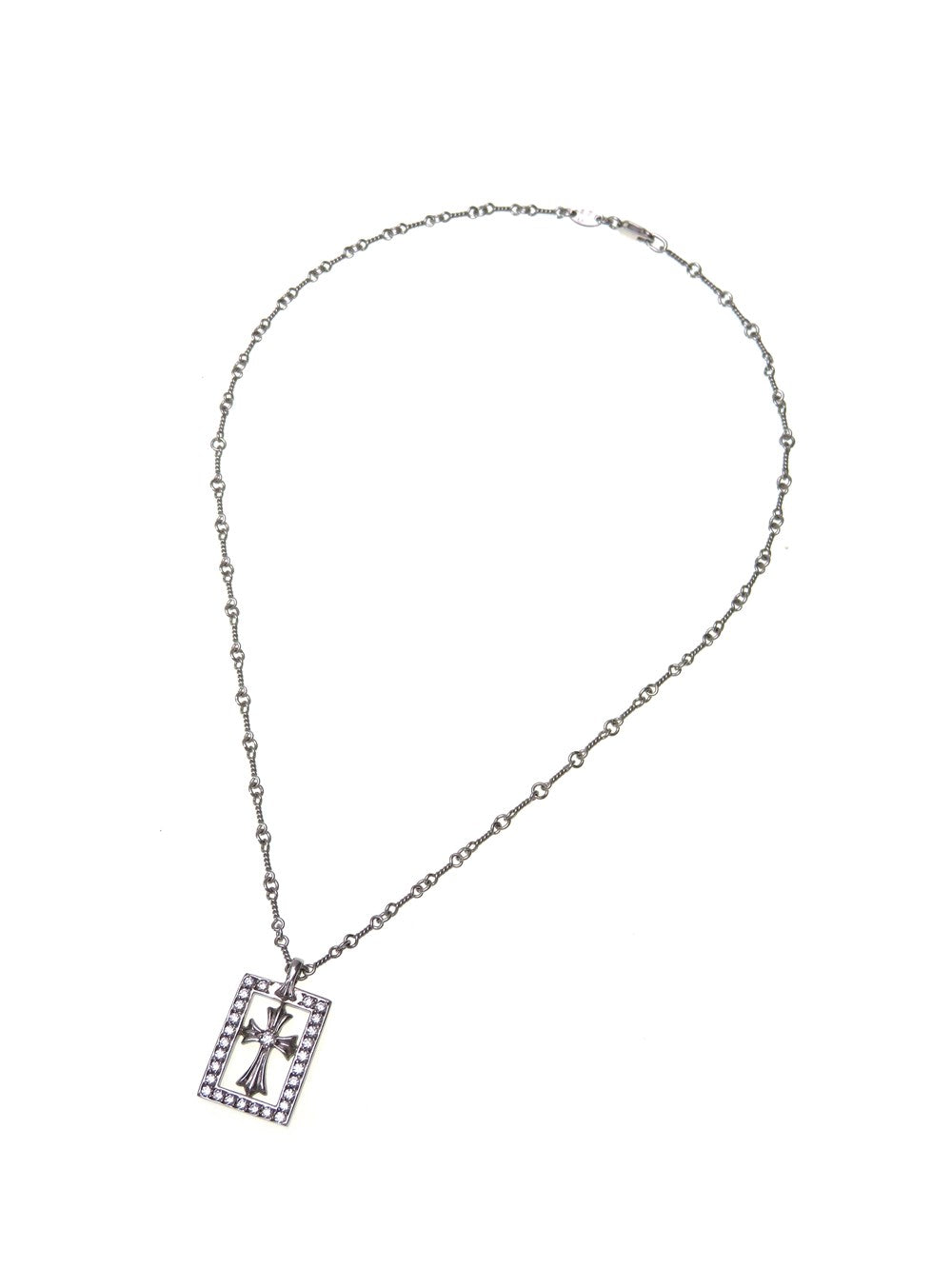 フレームド オープン ベイビー ファット チャーム&18K ツイストチェーン ネックレス 16インチ