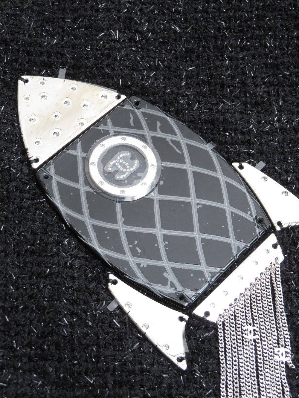 スペースコレクション ロケットモチーフ ツイード トートバッグ