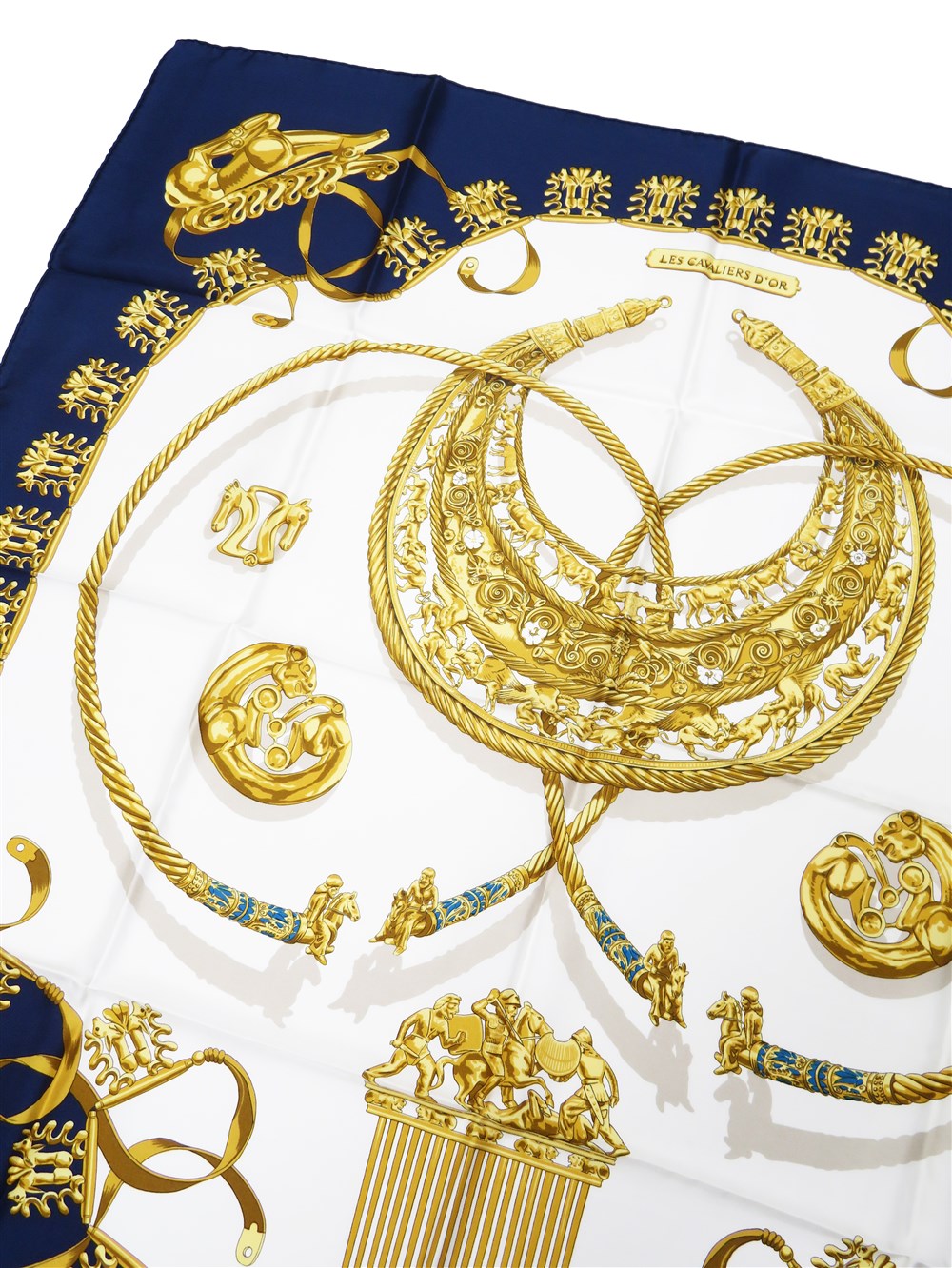 カレ90 Les Cavaliers d'Or 黄金の騎士 シルク スカーフ