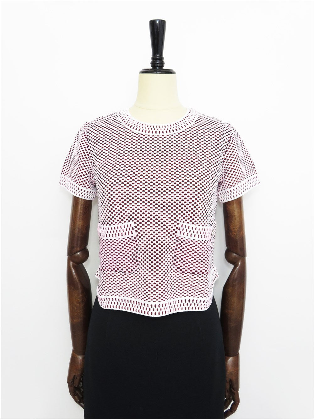 CC メッシュ ニット ショートスリーブ トップス