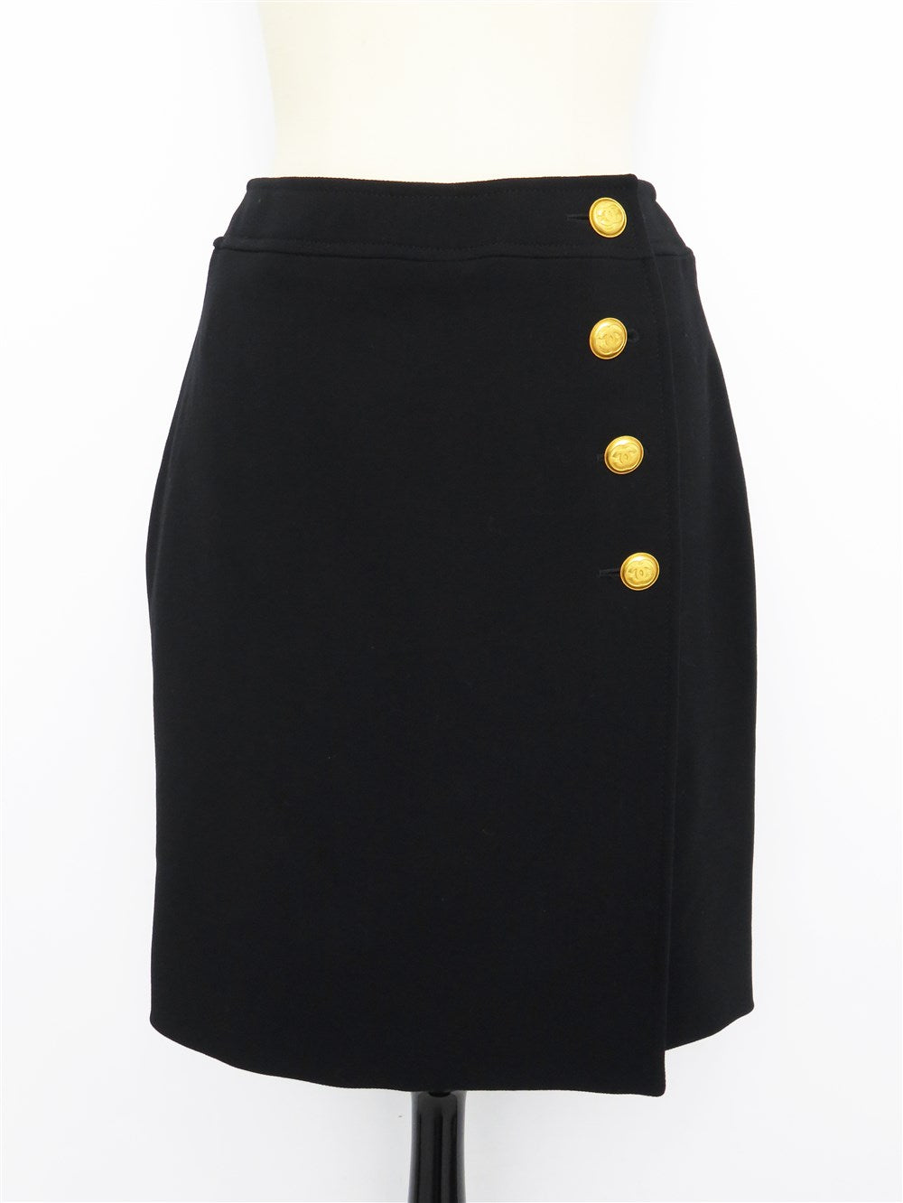 CC ヴィンテージ ゴールドボタン ウール ラップスカート 96A