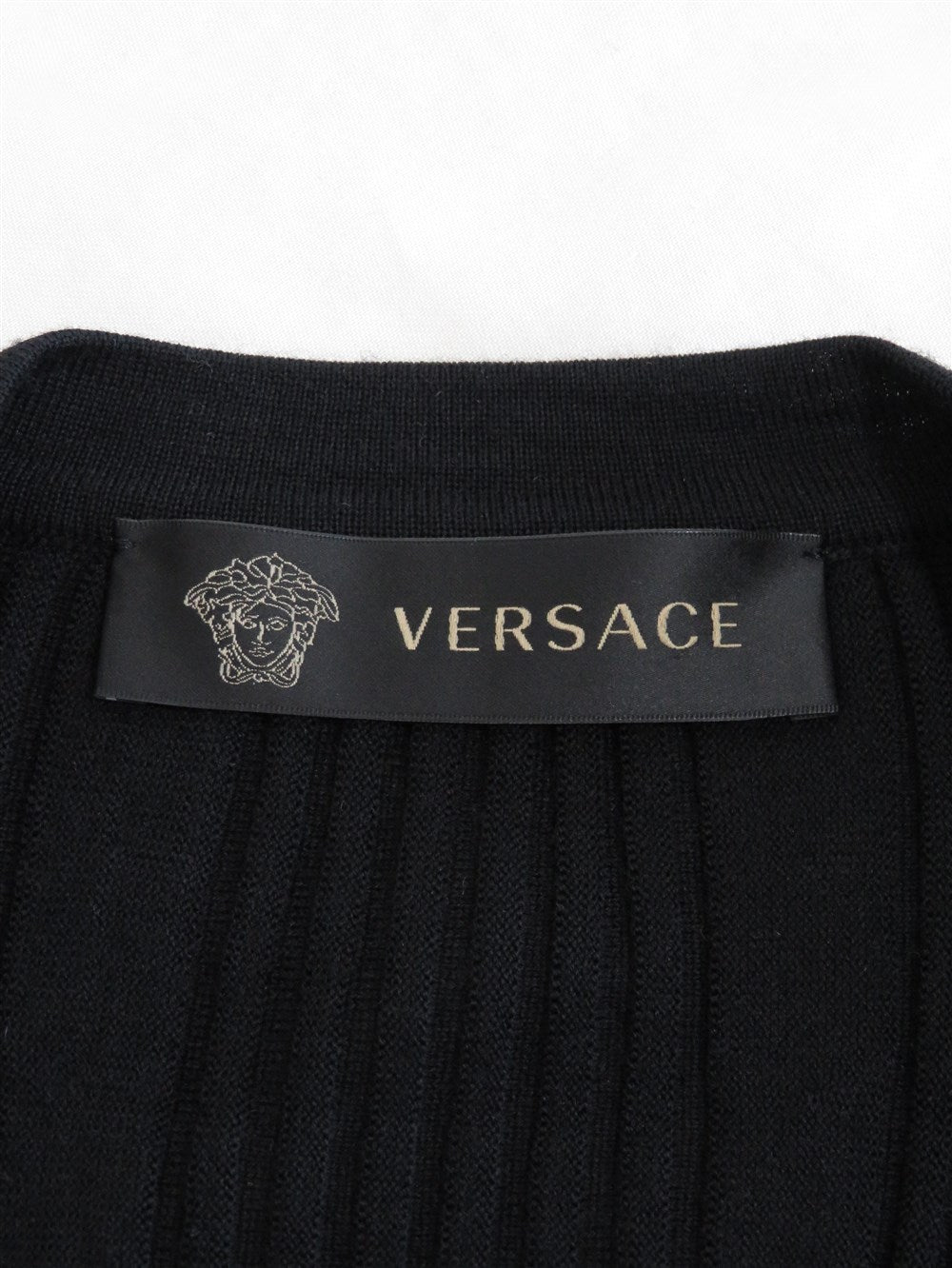 VERSACE ブラック ジップアップ カーディガン Sサイズ VERSACE JEANS COUTURE ヴェルサーチ レギュラーフィット ジップ