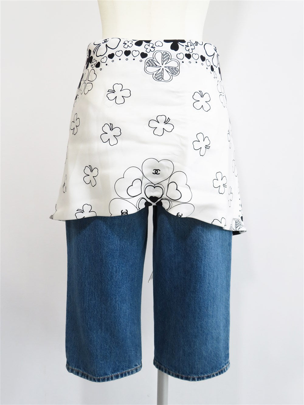 スカーフ付き デニム ハーフパンツ