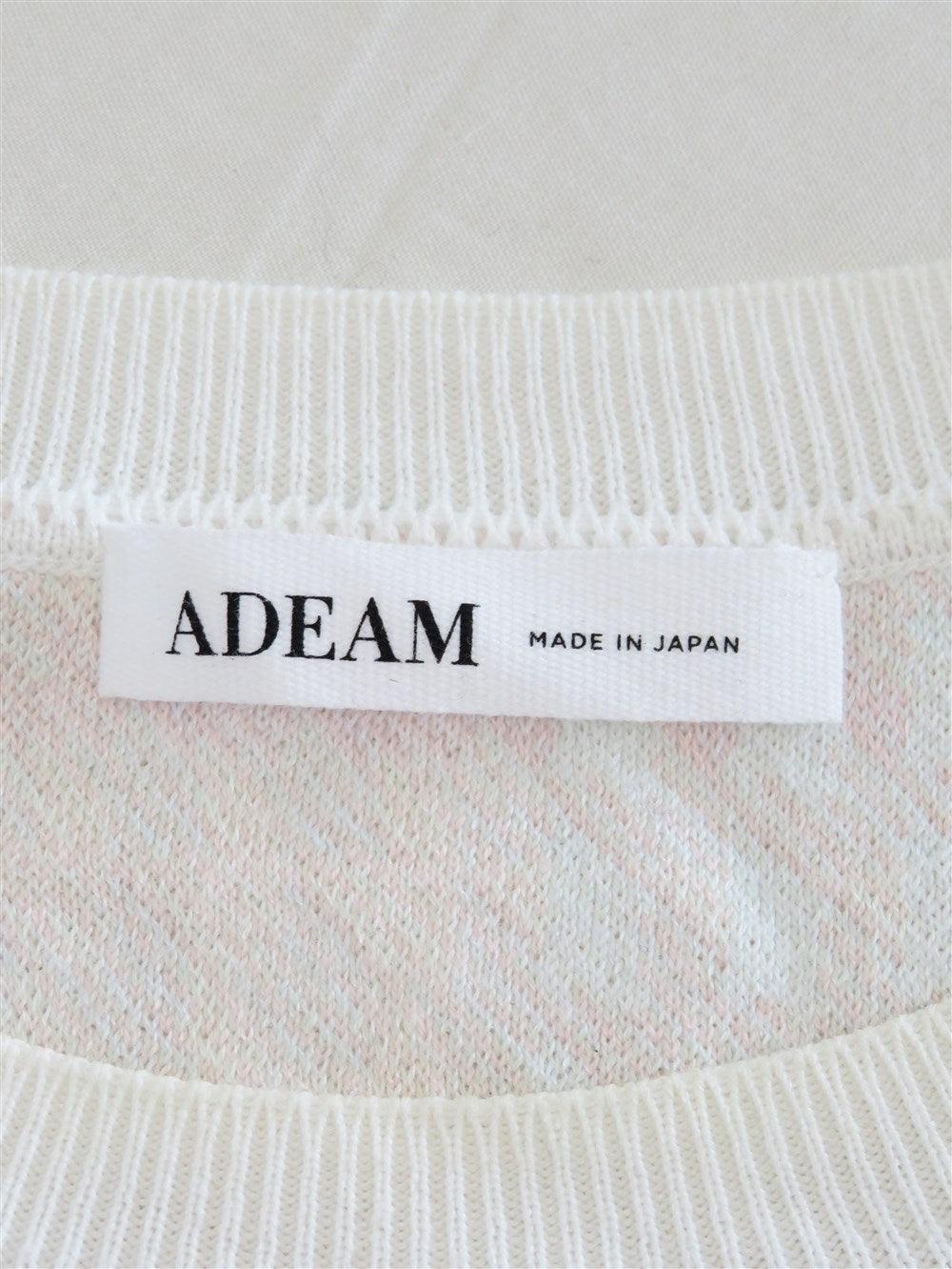 ADEAM パフ スリーブ チェック柄 ニット