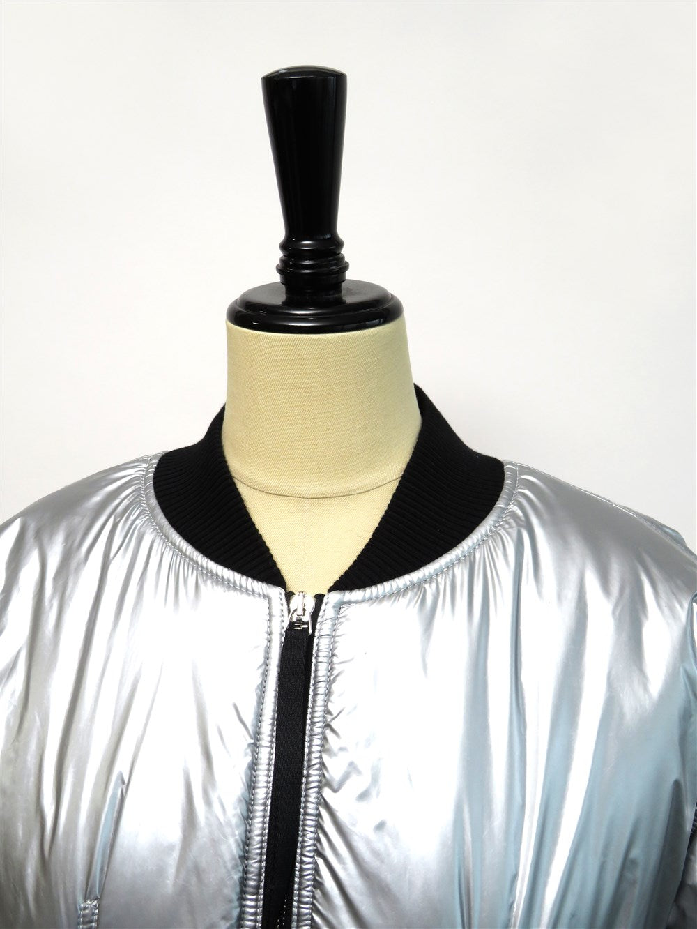 メタリック ナイロン 中綿 ロング コート