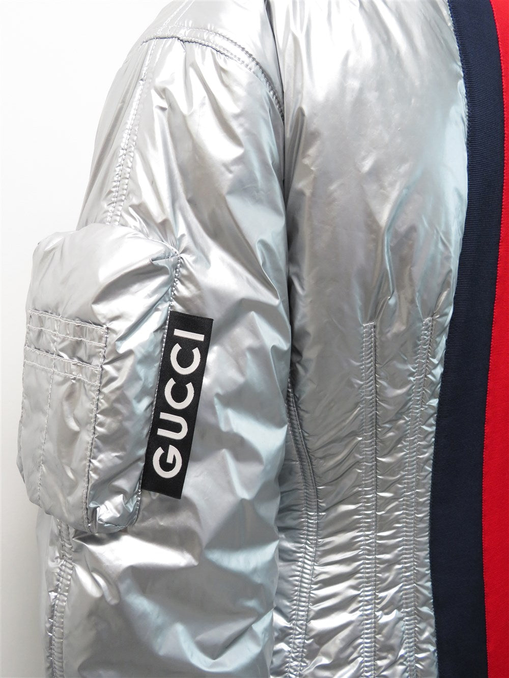 メタリック ナイロン 中綿 ロング コート