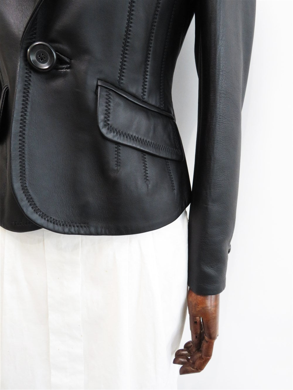 ステッチデザイン レザー ジャケット