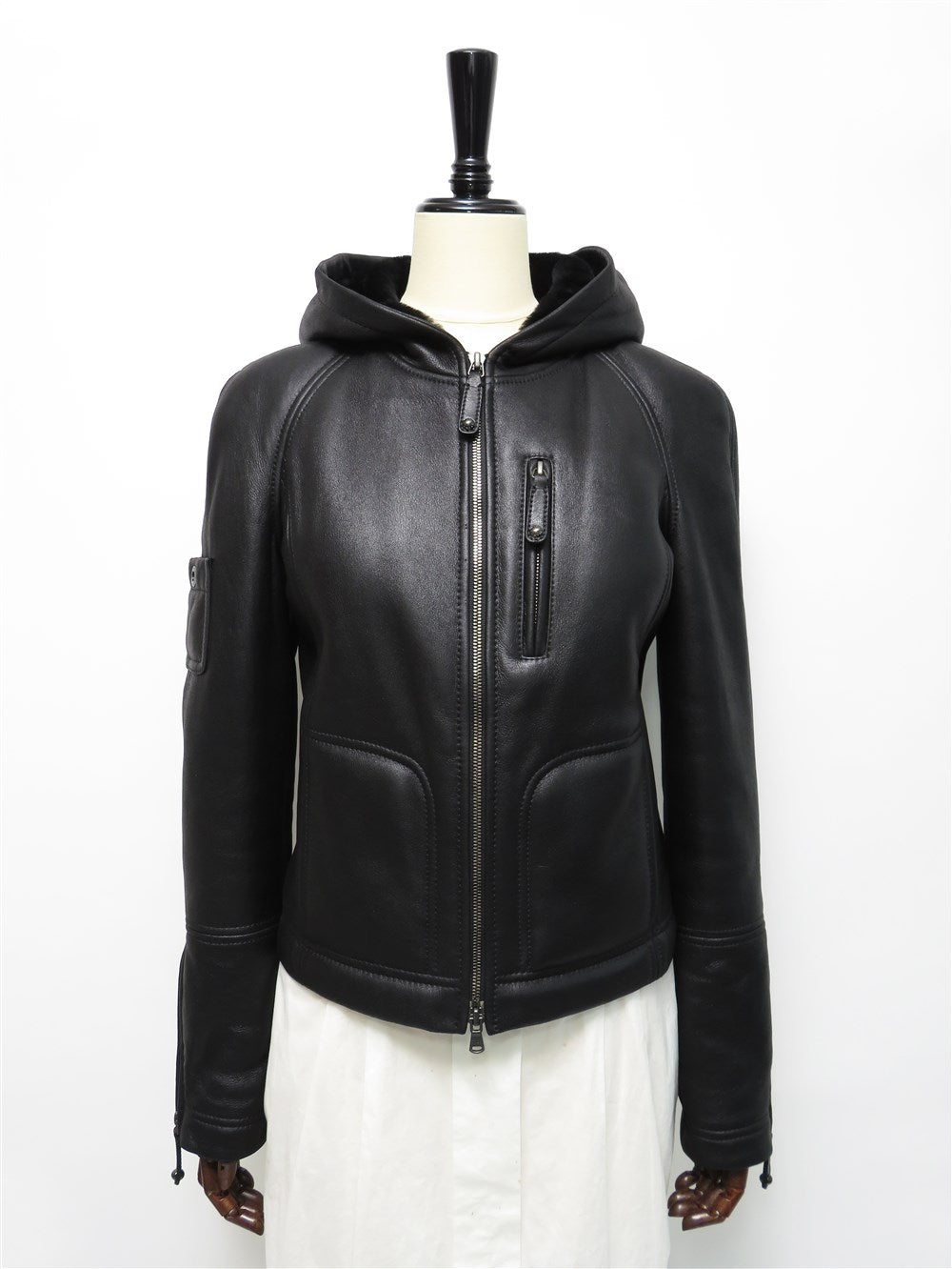 GIORGIO ARMANI ノーカラージップジャケット　ツイード　ダブルジップ GIORGIO ARMANI ノーカラージップジャケット ツイード ダブル