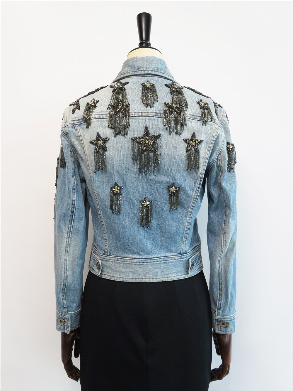 ビジュー装飾 デニム トラッカー ジャケット