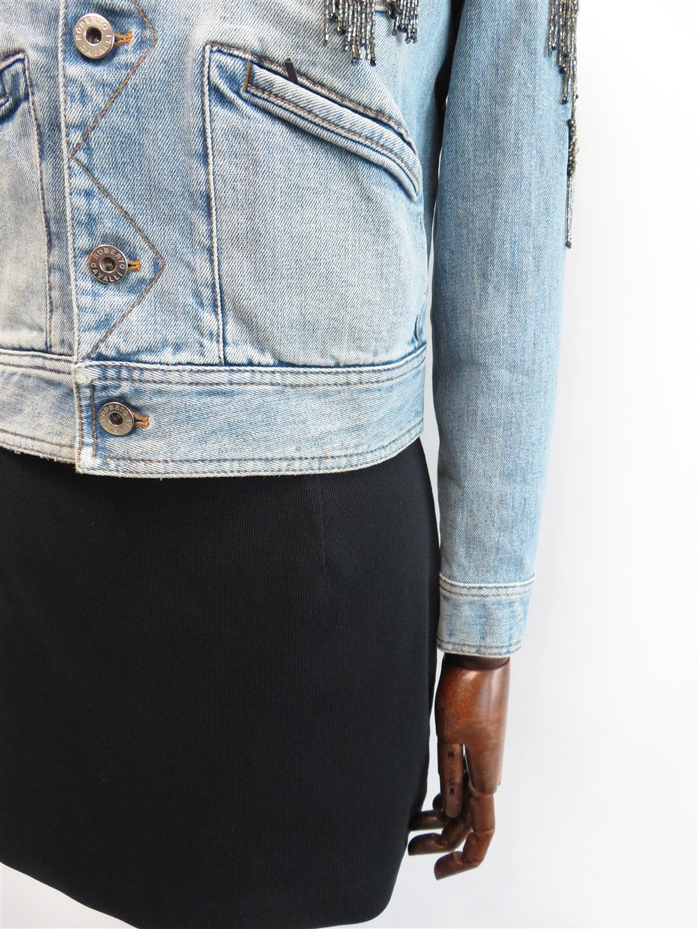 ビジュー装飾 デニム トラッカー ジャケット