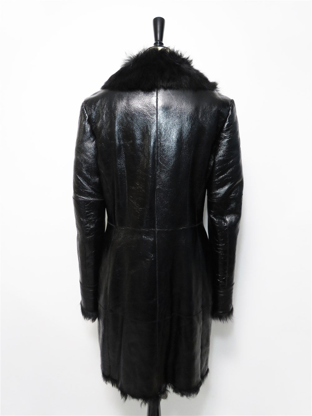 コーティングレザー ムートン コート