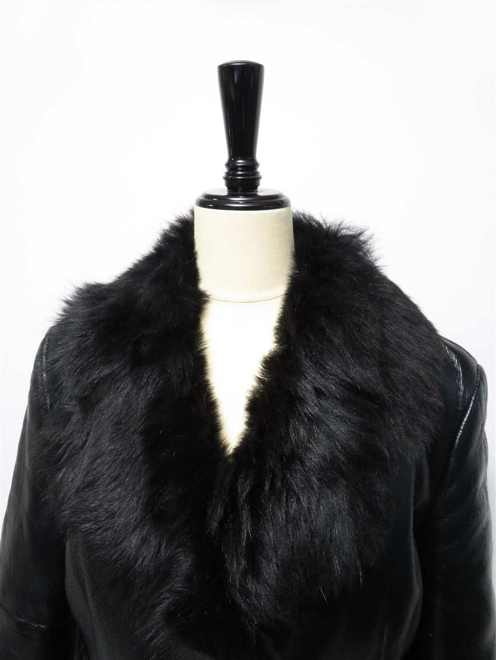 コーティングレザー ムートン コート