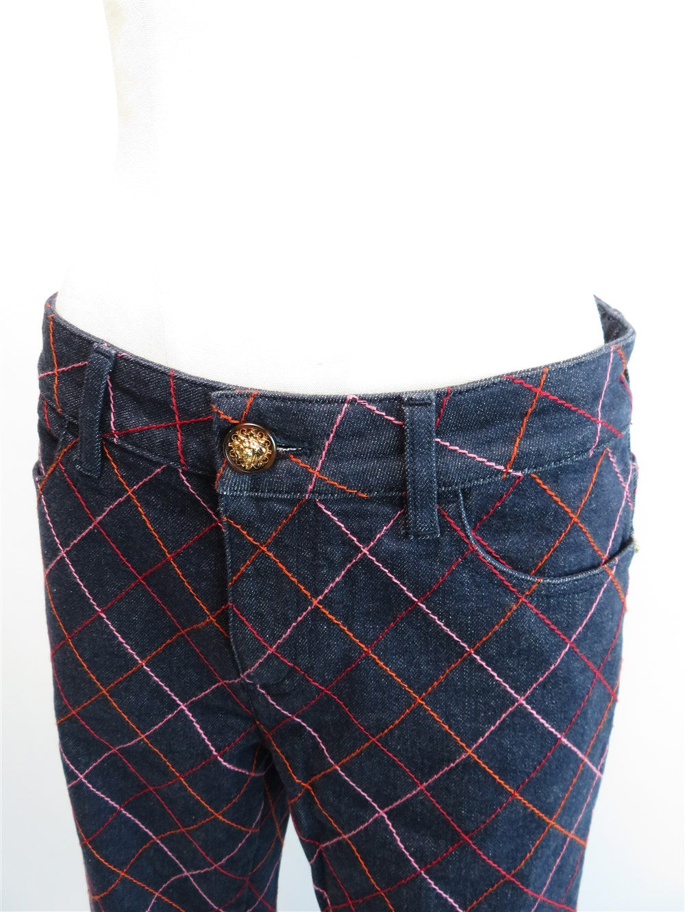 CC アーガイルステッチ デニム パンツ