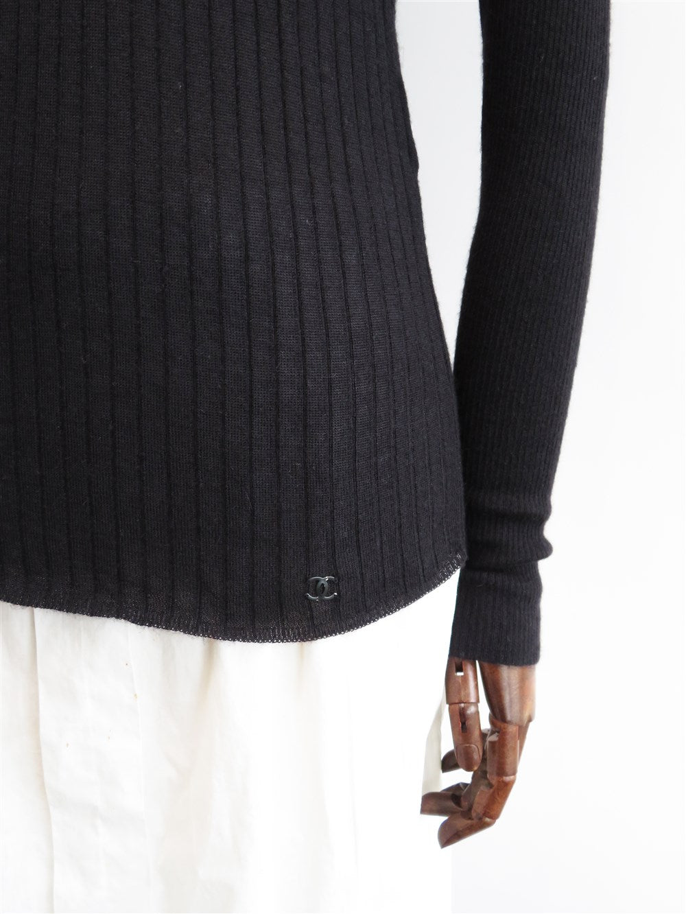 CC カシミヤ シルク タートルネック リブ ニット