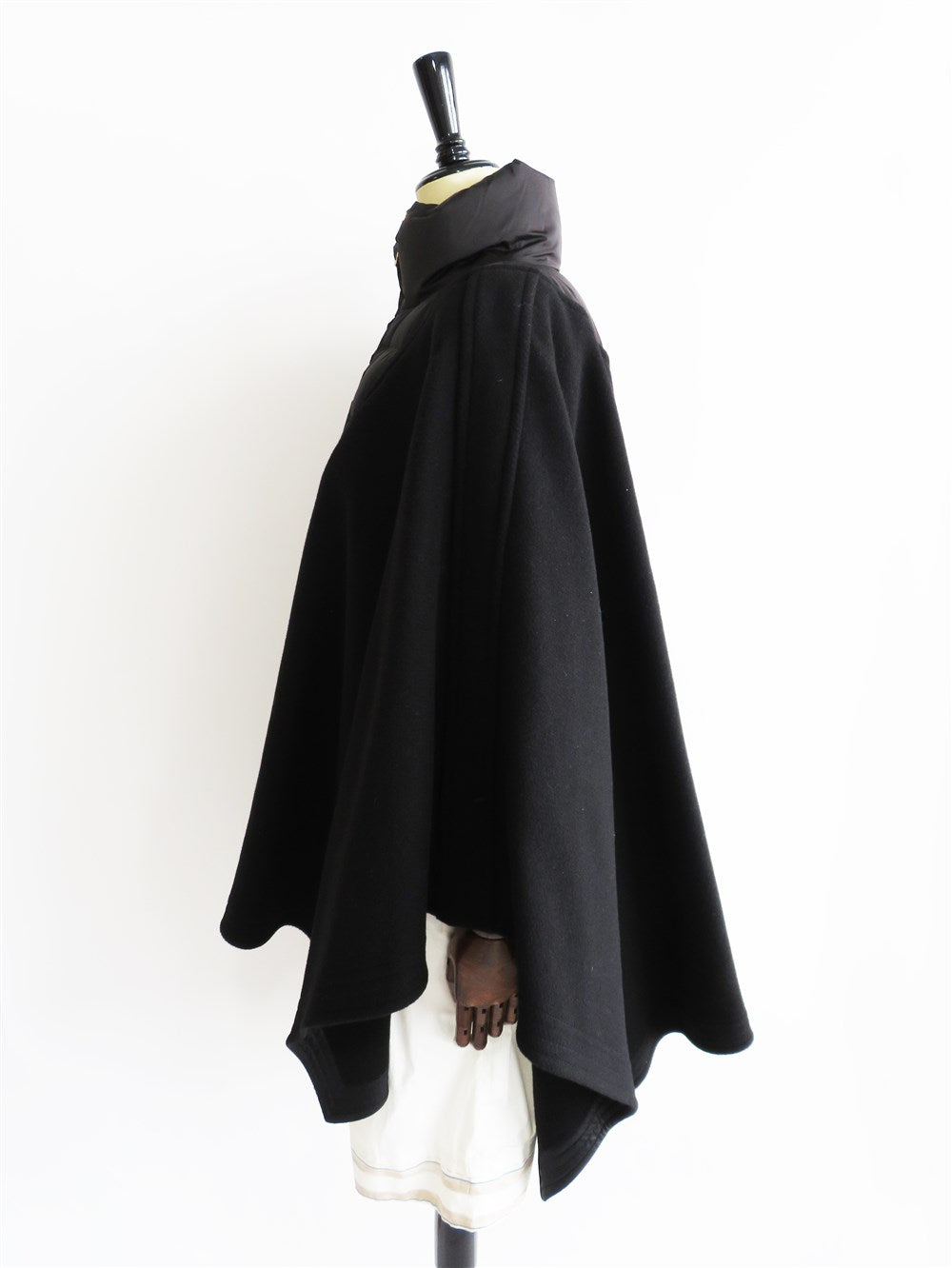 キルティングシェル ウール ポンチョ