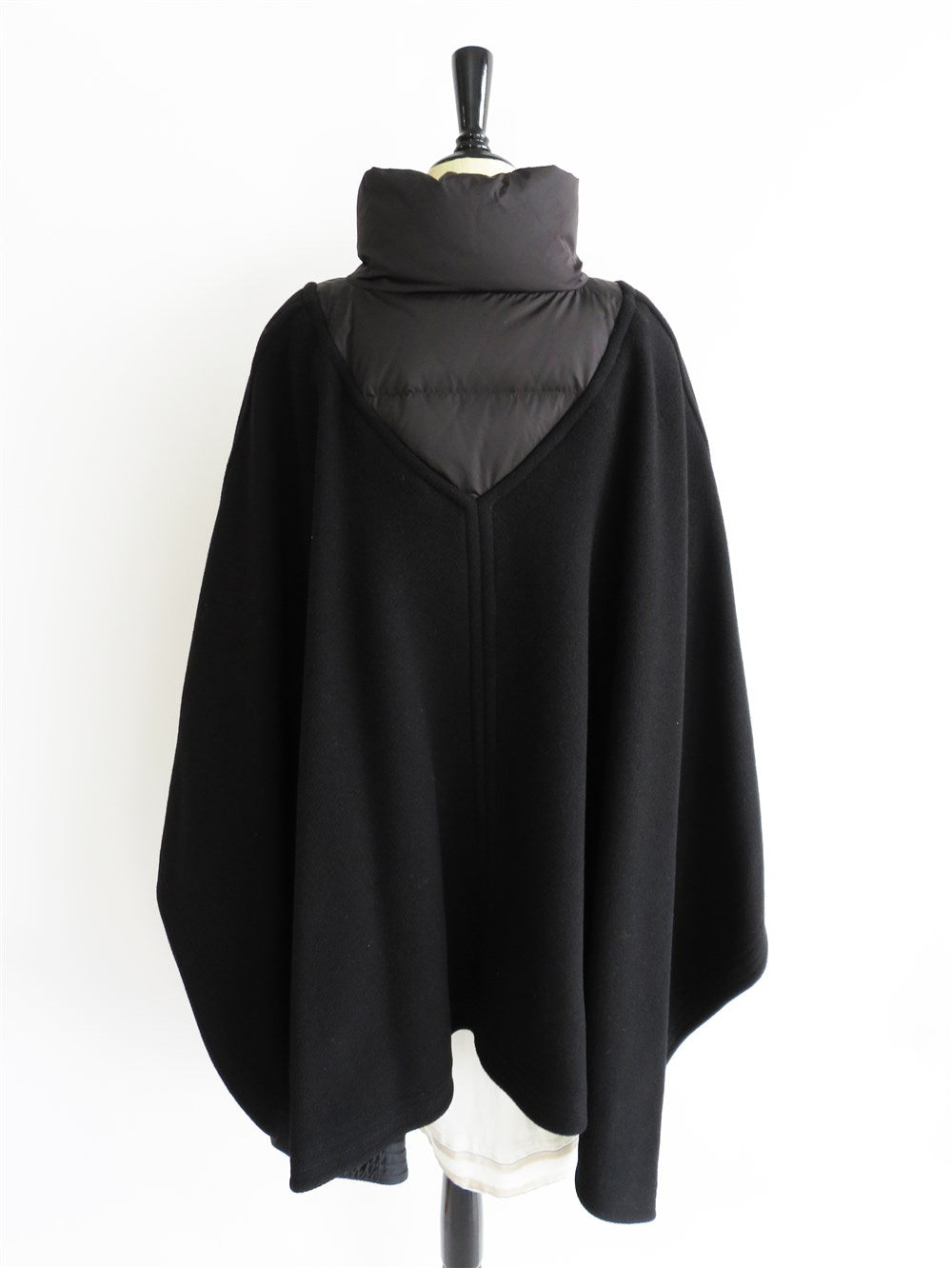 キルティングシェル ウール ポンチョ