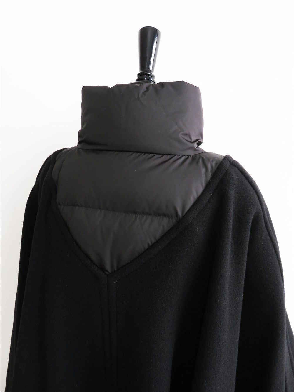 キルティングシェル ウール ポンチョ