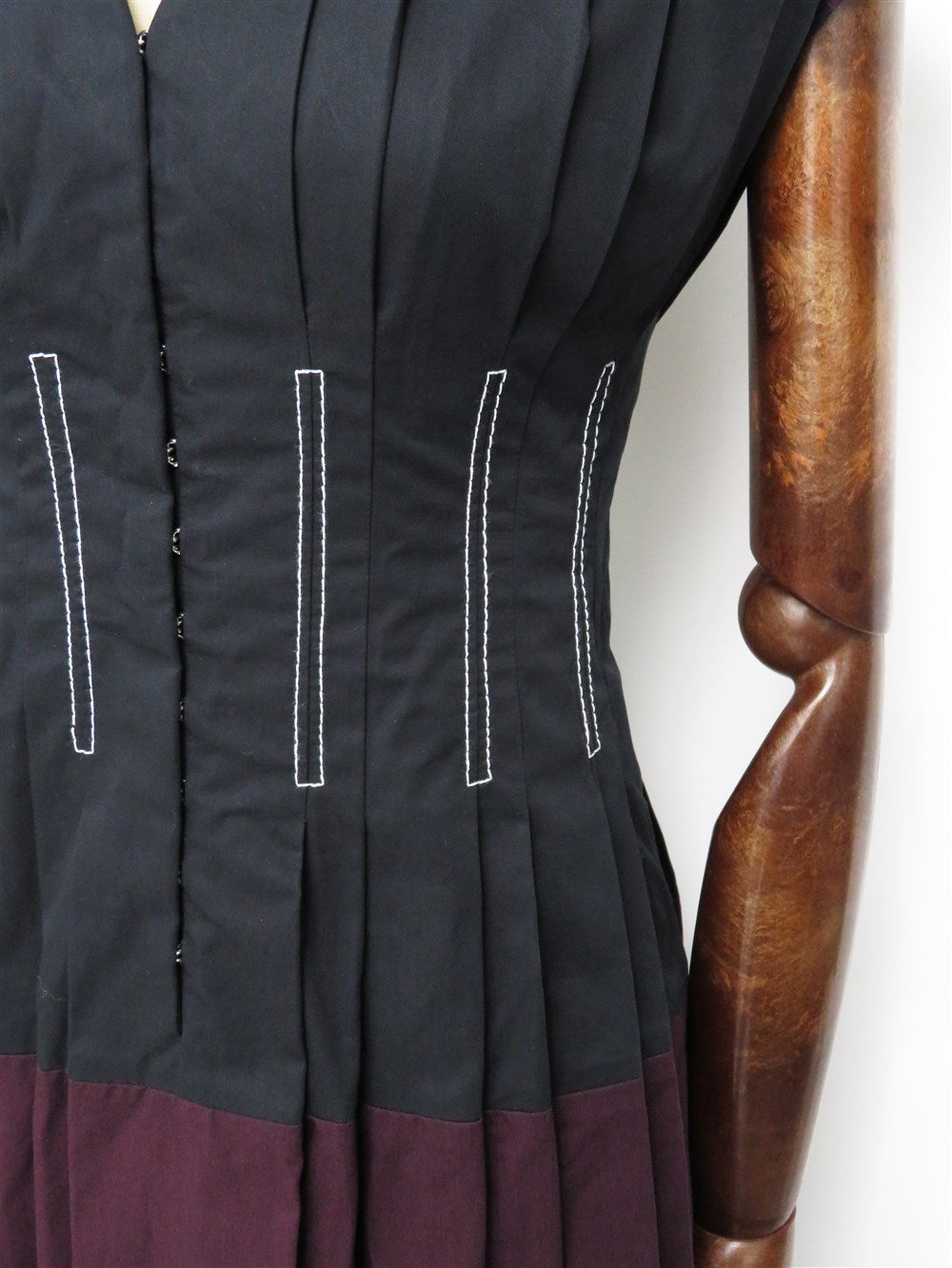 クレア カラーブロック プリーツ ワンピース