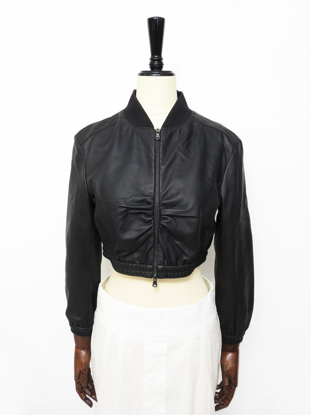 ラムレザー クロップド ジャケット