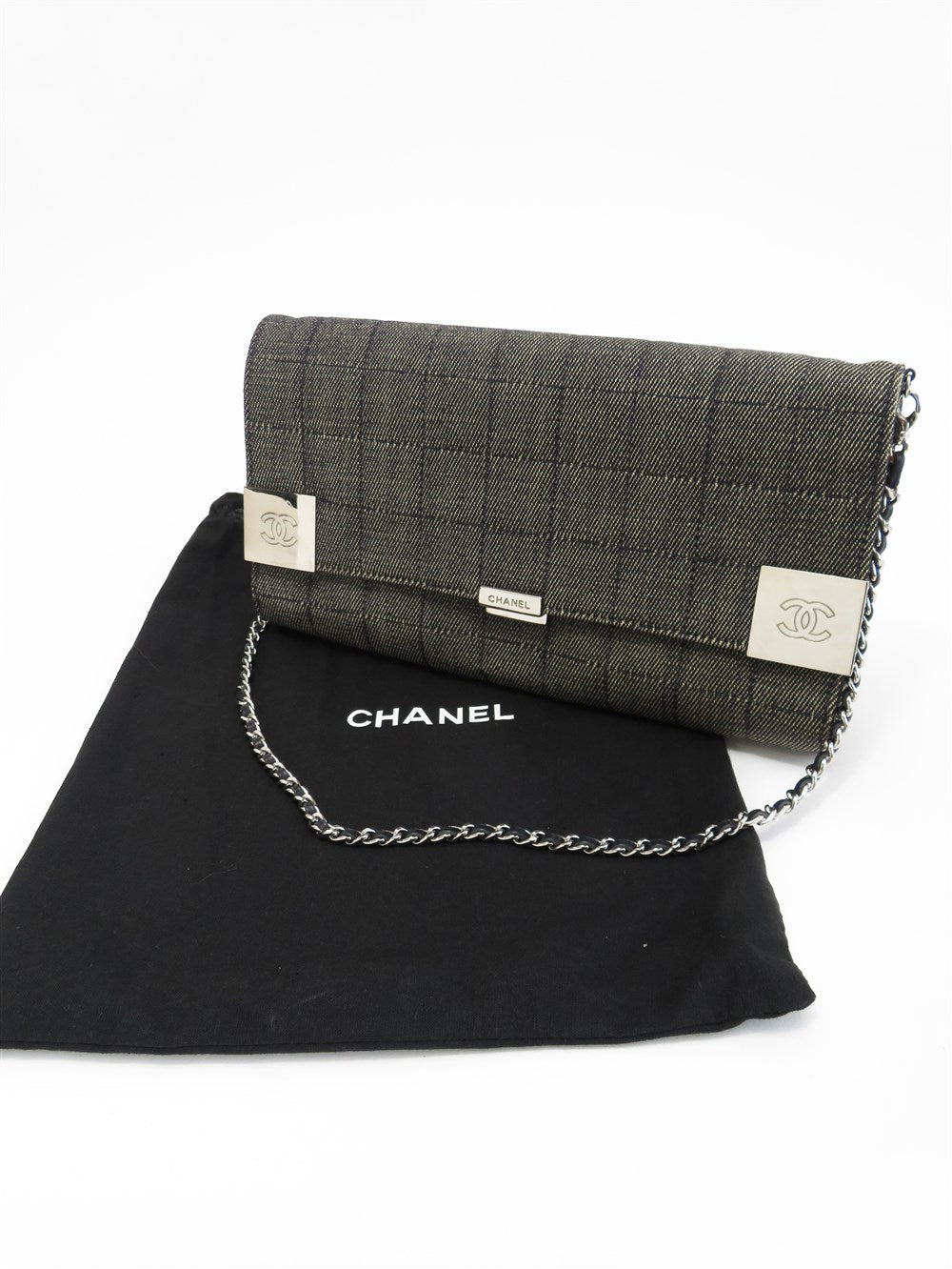 CC デニム チョコバー チェーンショルダー バック