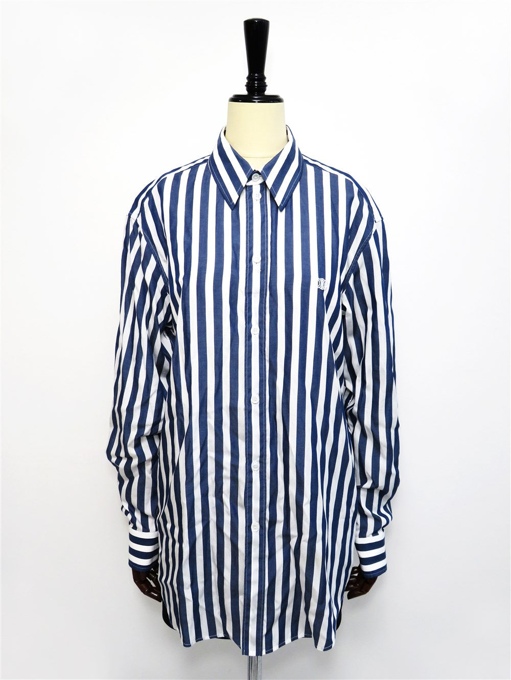 ロゴ ストライプ シャツ