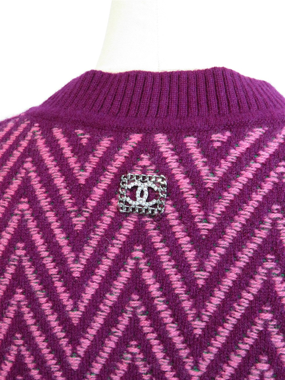 CC シェブロン柄 ニット ワンピース