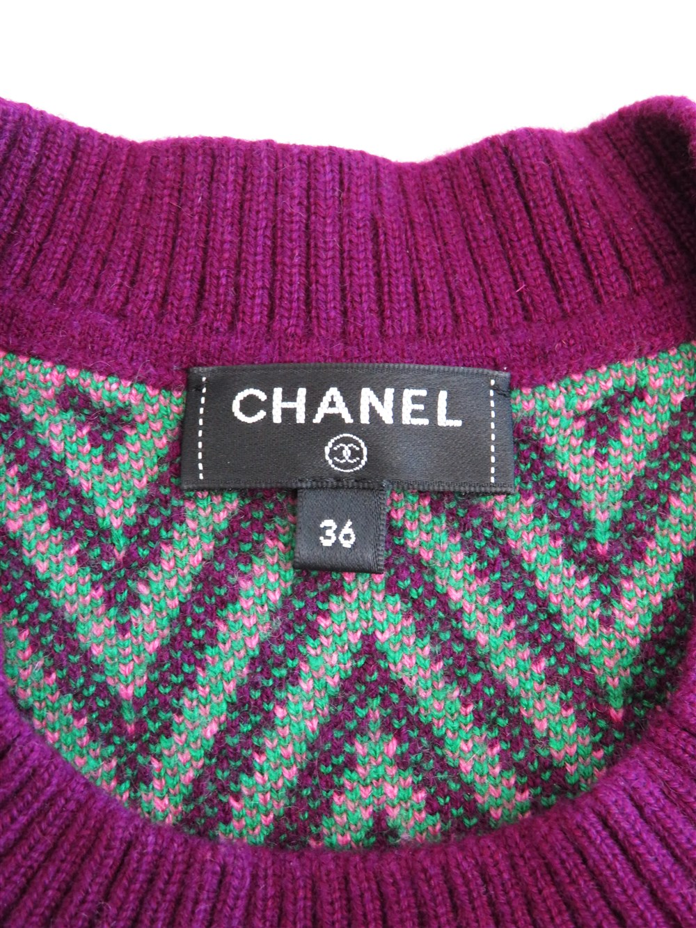 CC シェブロン柄 ニット ワンピース